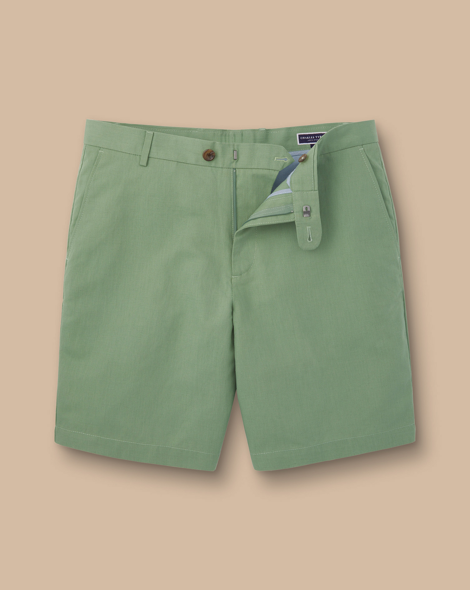 Cotton Linen Shorts - Light Green