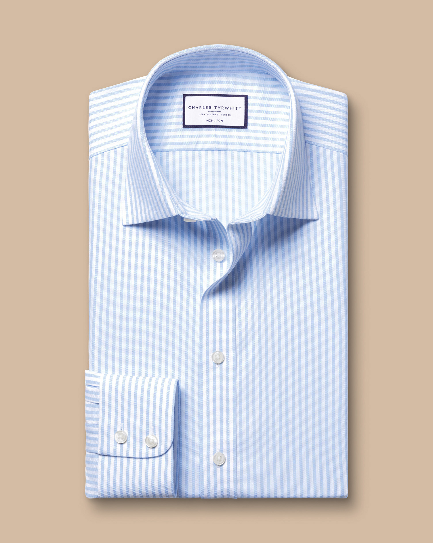 Non-Iron Royal Oxford Stripe Shirt - Sky Blue