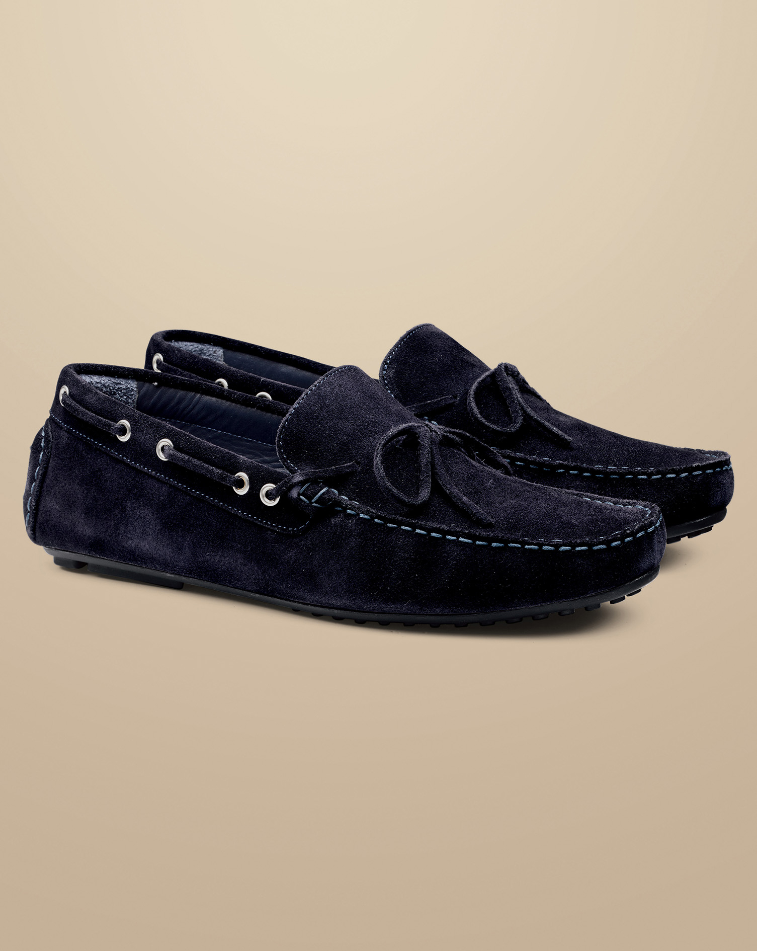 Suede Driving Loafer - Navy