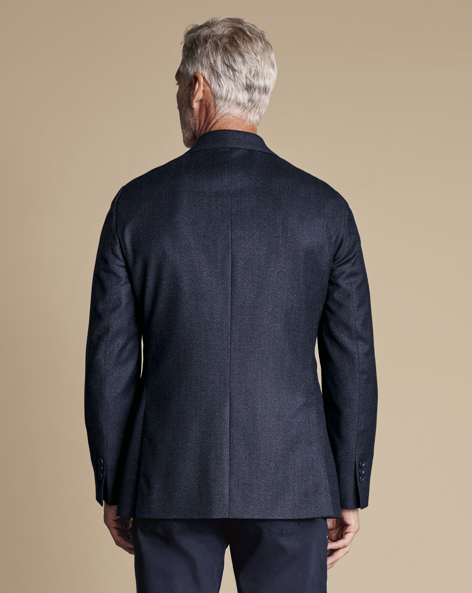 Italian Pindot Suit Jacket - Denim Blue