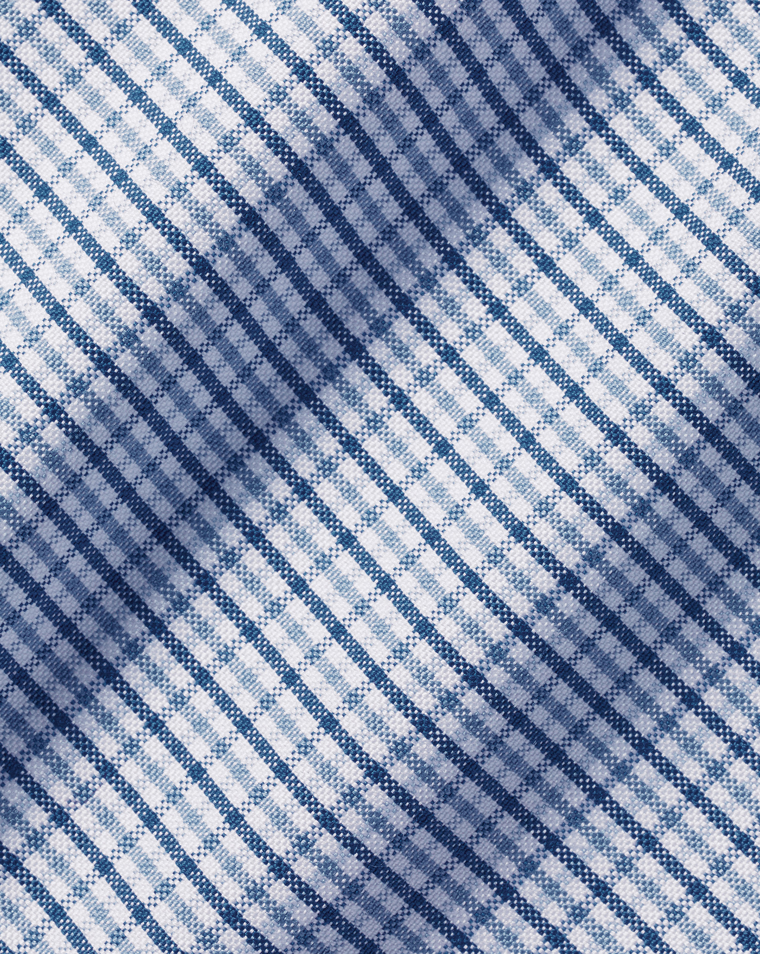 Button-Down Collar Non-Iron Gingham Check Shirt - Royal Blue