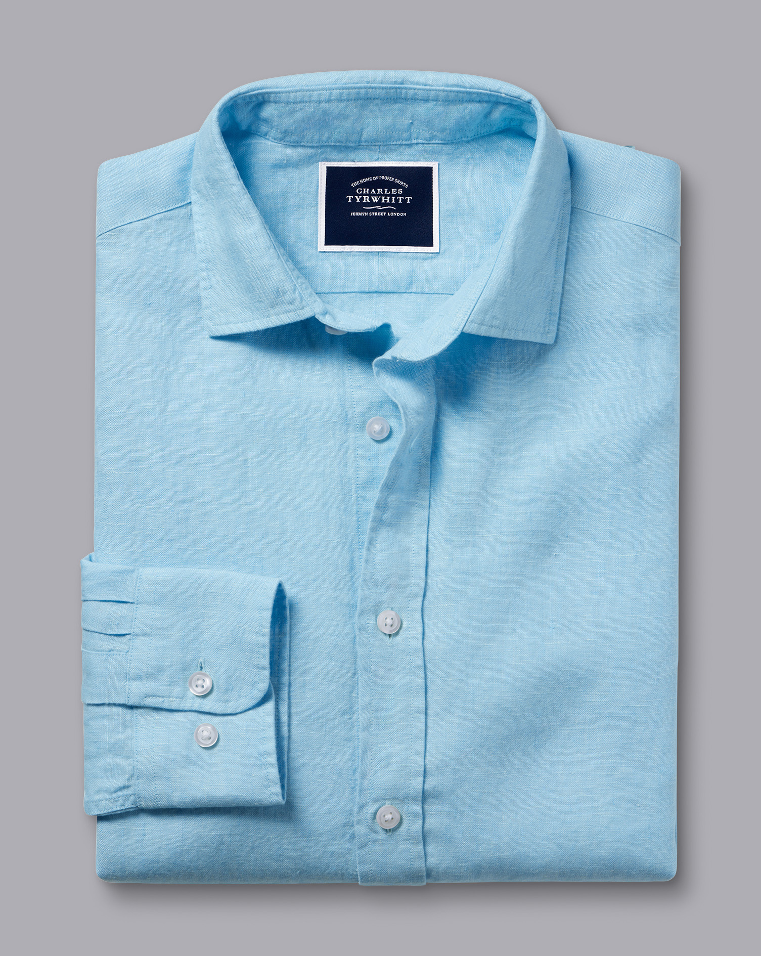 Pure Linen Shirt - Light Blue