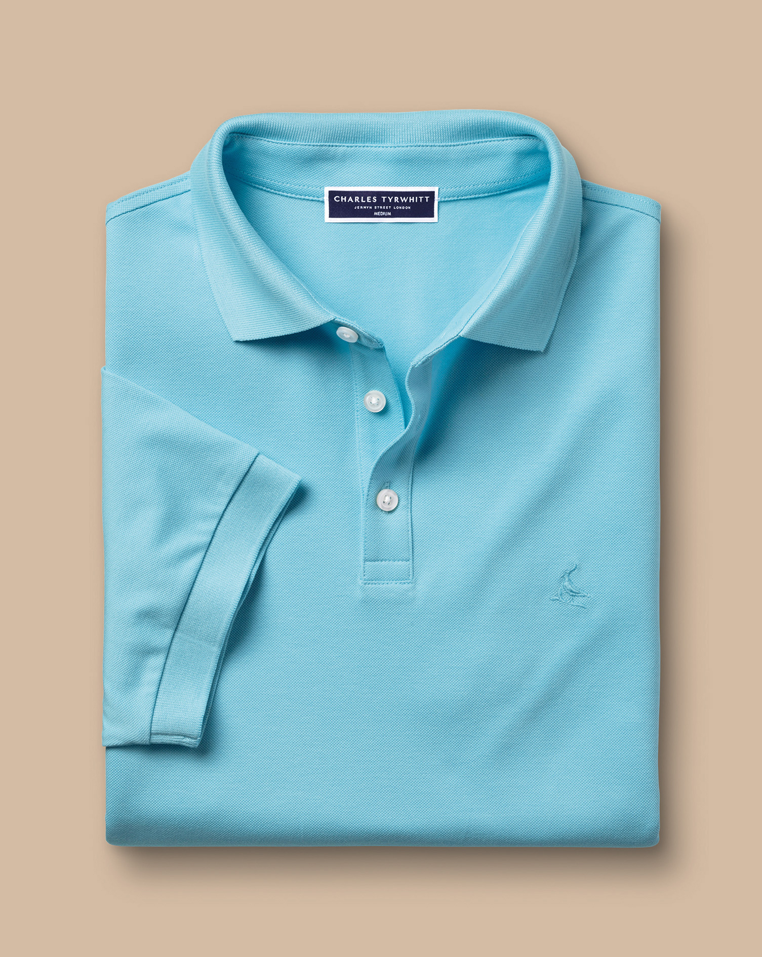 Tyrwhitt Pique Polo - Aqua