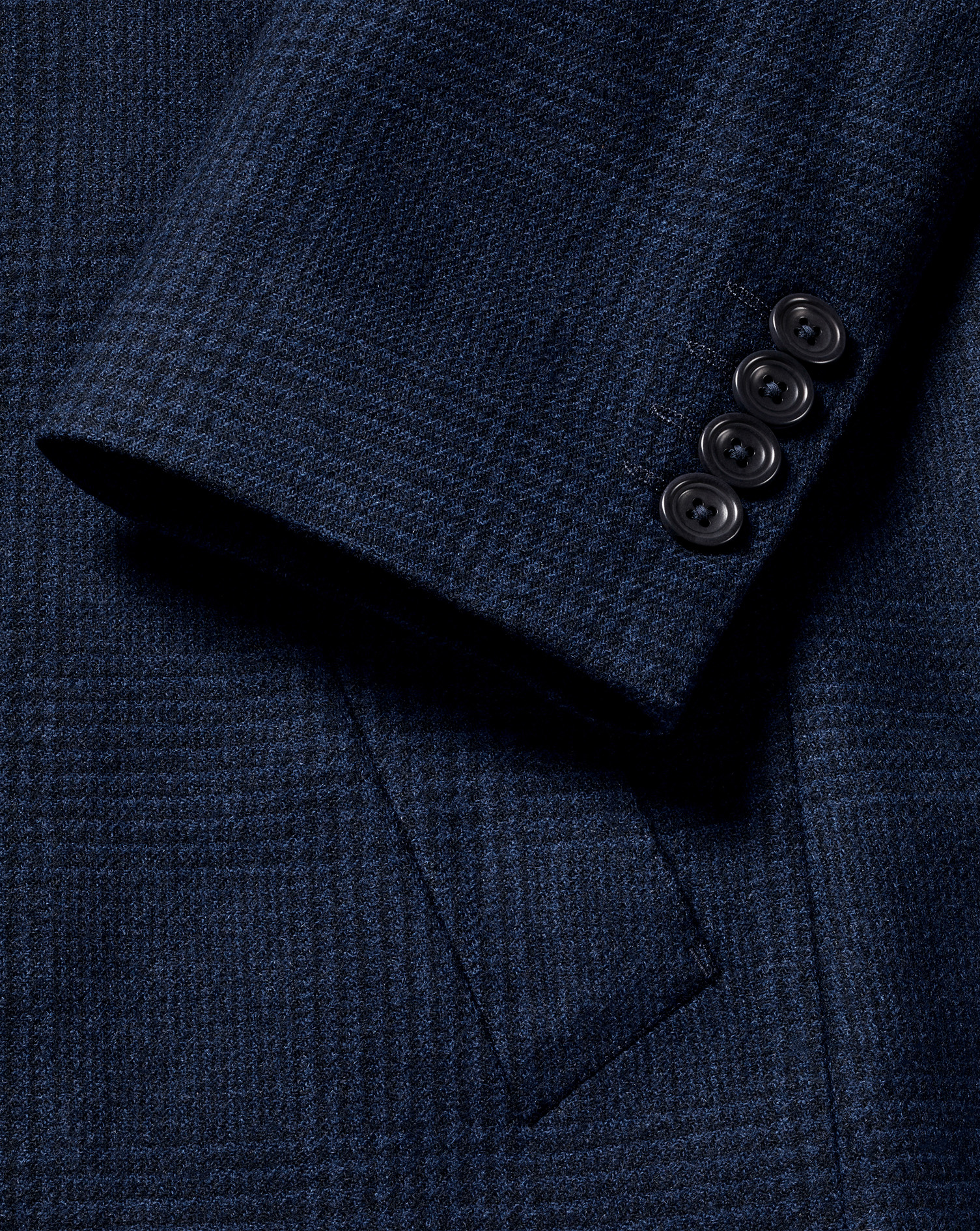 Prince Of Wales Wool Overcoat - Navy