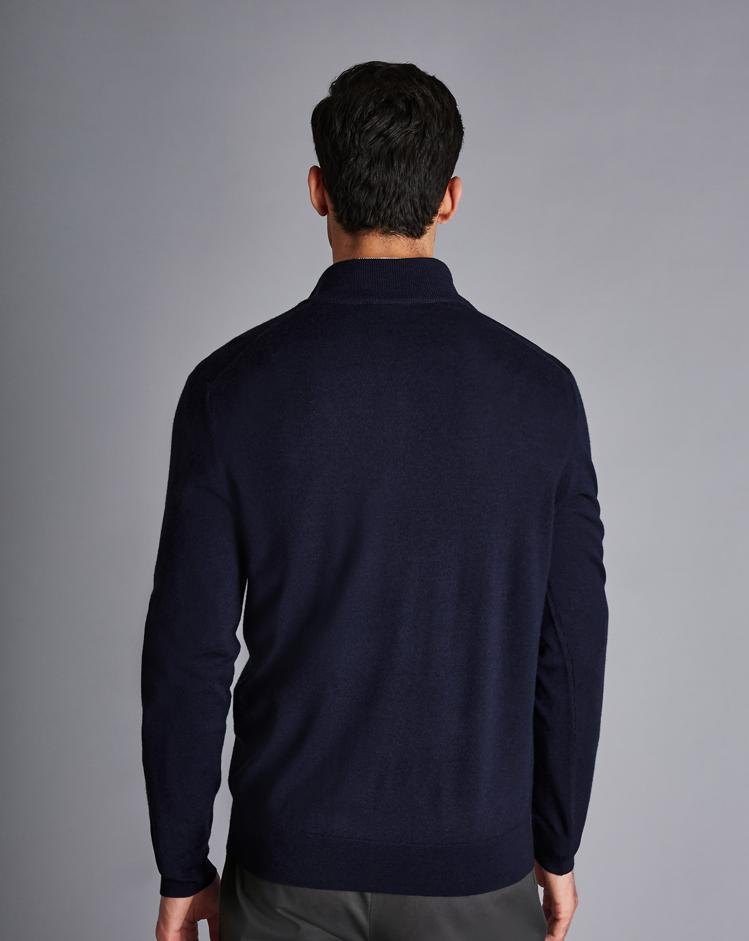 England Rugby Red Rose Merino Zip Neck Jumper  - Navy