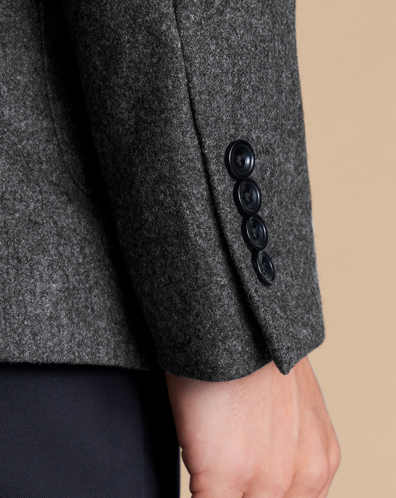 Unstructured Wool Twill Jacket - Charcoal Grey