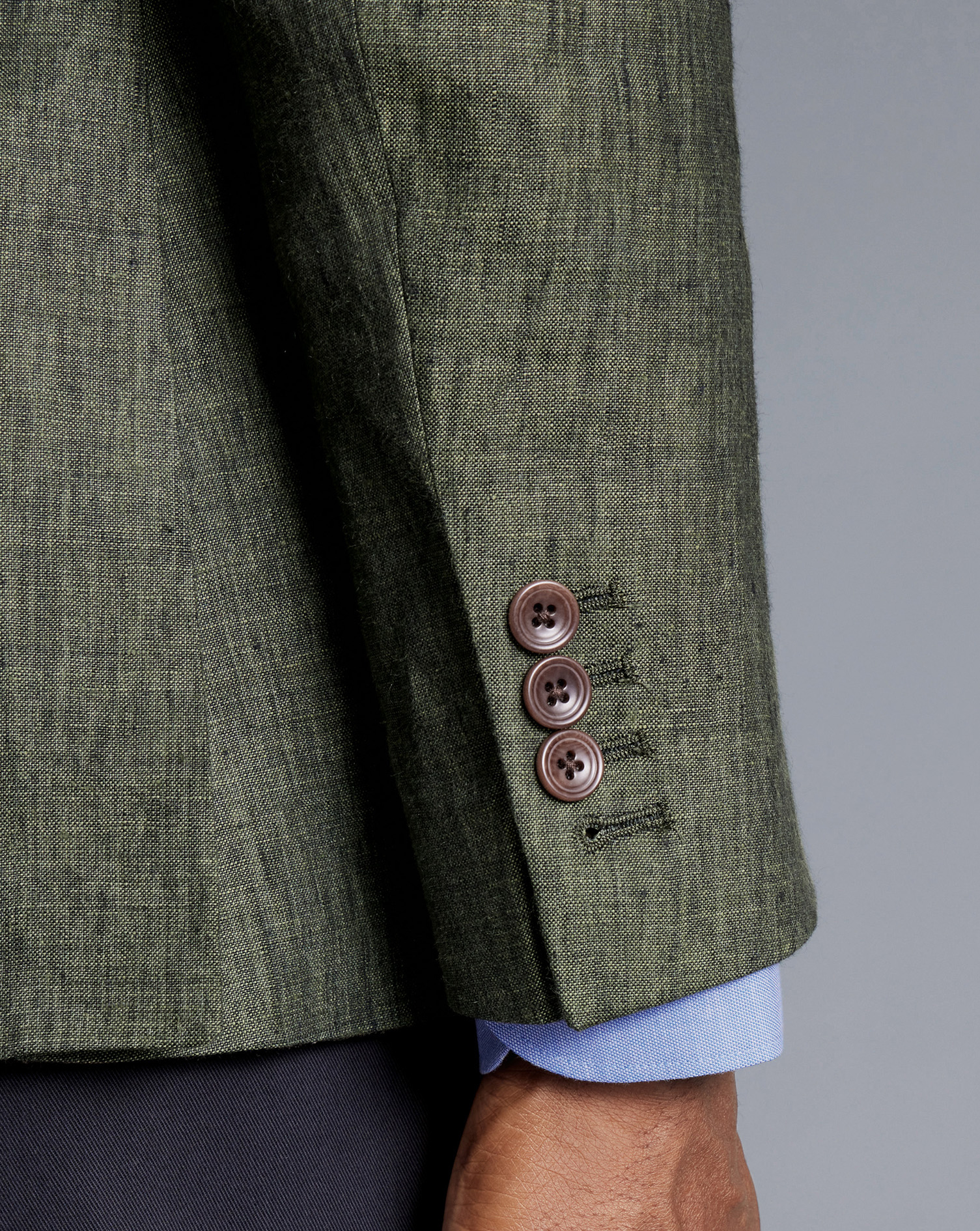 Linen Jacket - Forest Green