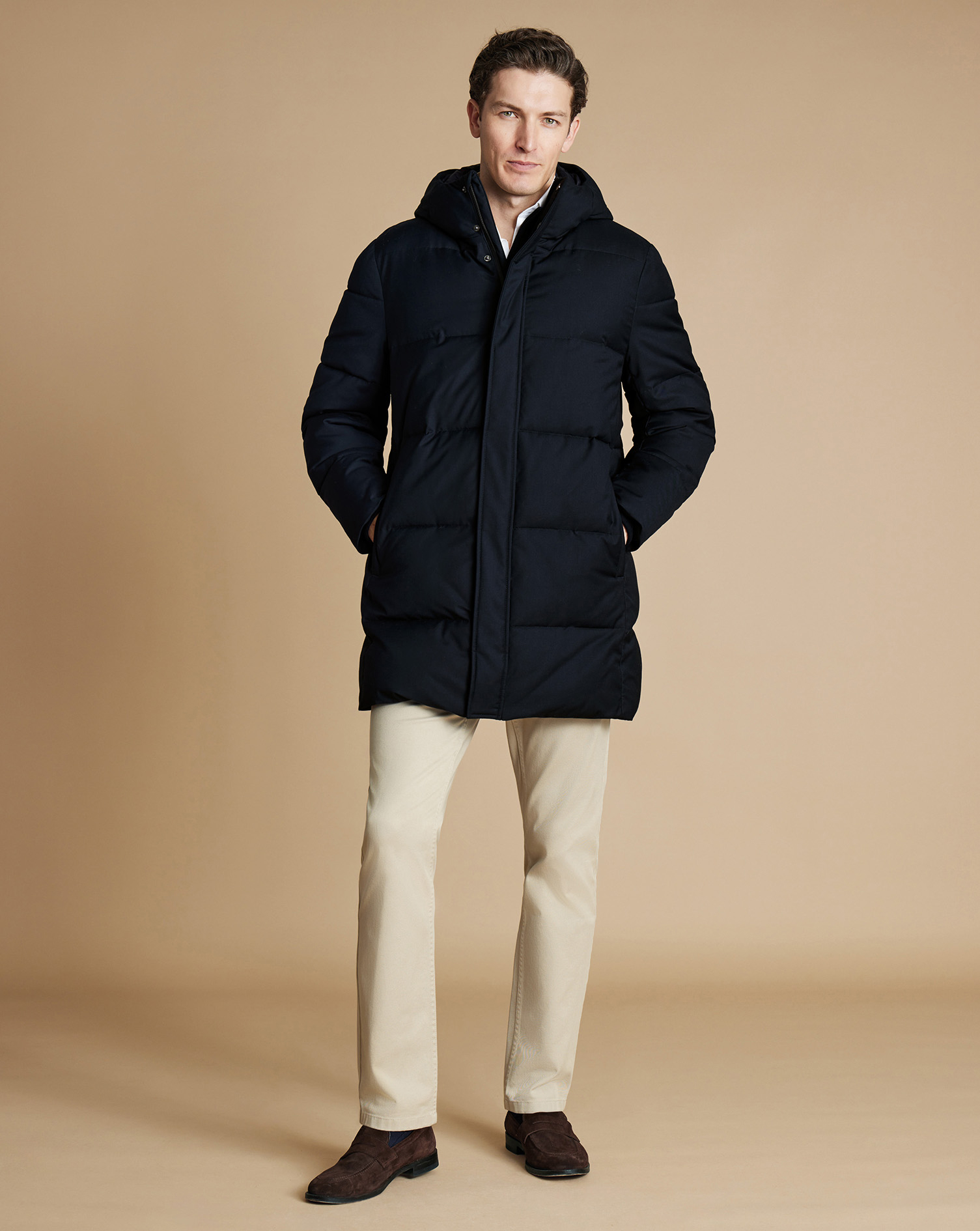 Quilted Puffer Coat - Navy