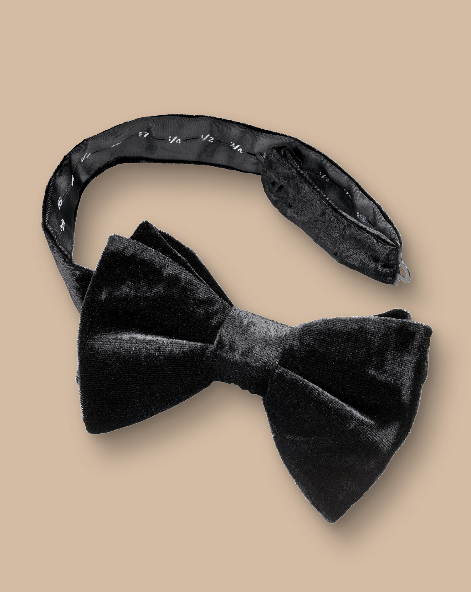 Velvet Ready-Tied Bow Tie - Black