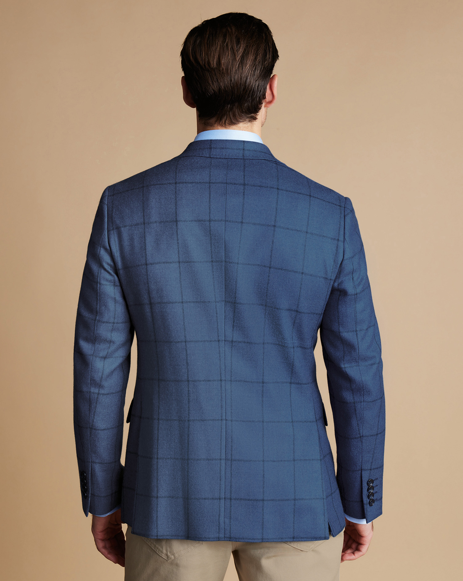 Windowpane Wool Texture Jacket - Indigo Blue