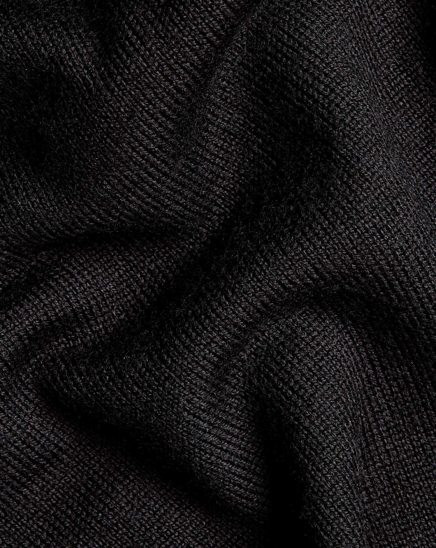 Pure Merino Full Zip Through Cardigan - Black