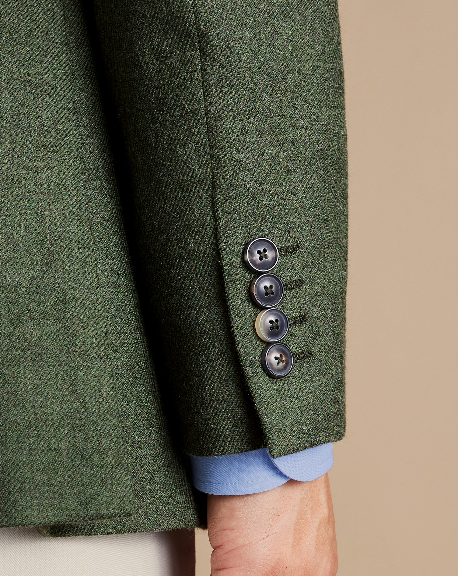 Twill Wool Texture Jacket - Sage Green