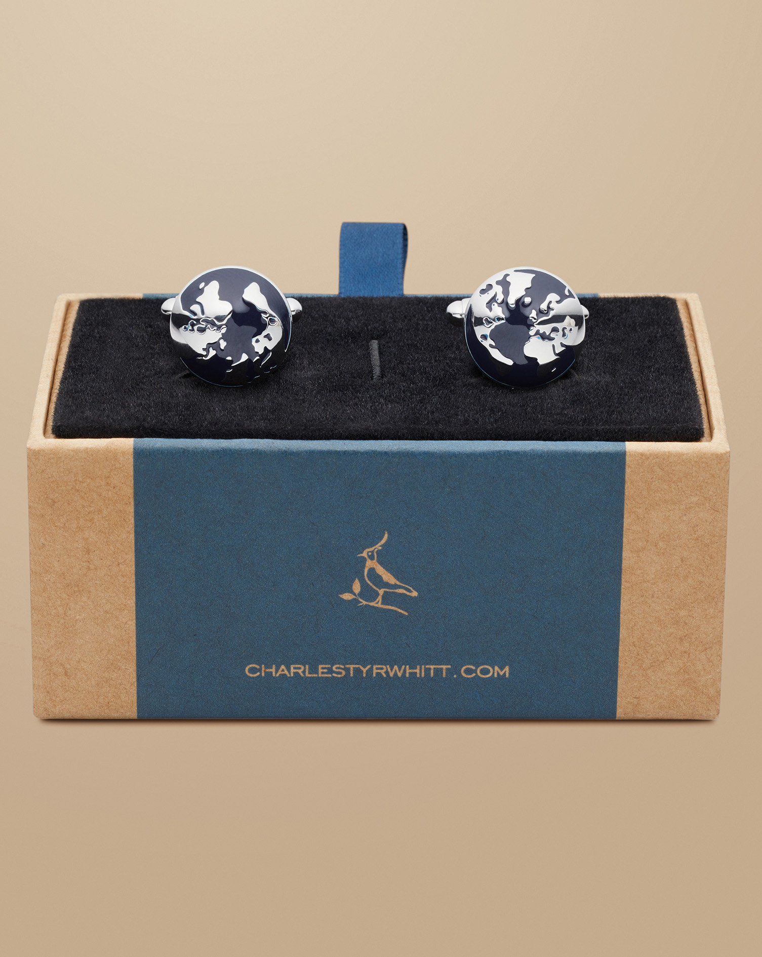 Globe Cufflink - Navy