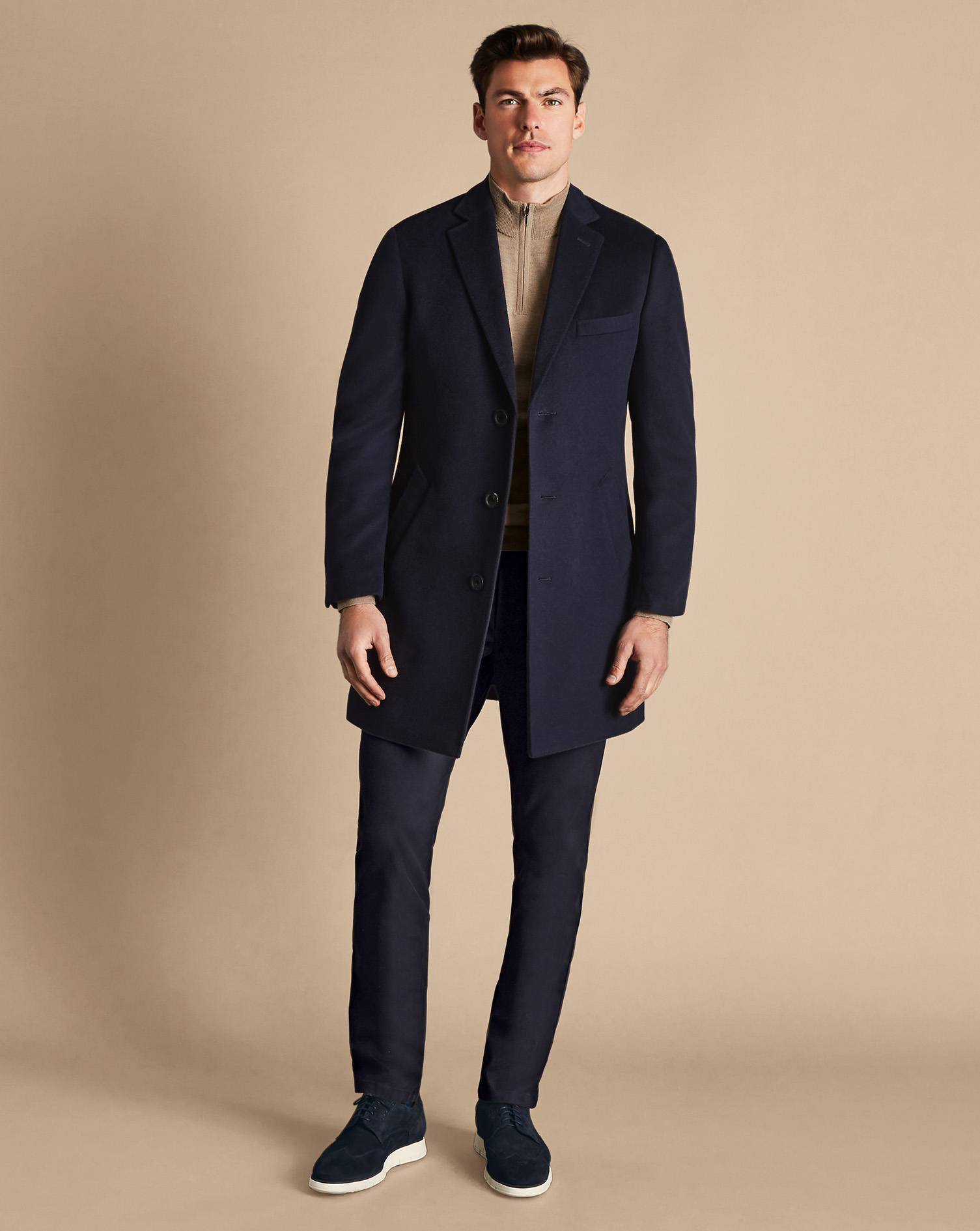 Wool Overcoat - Navy