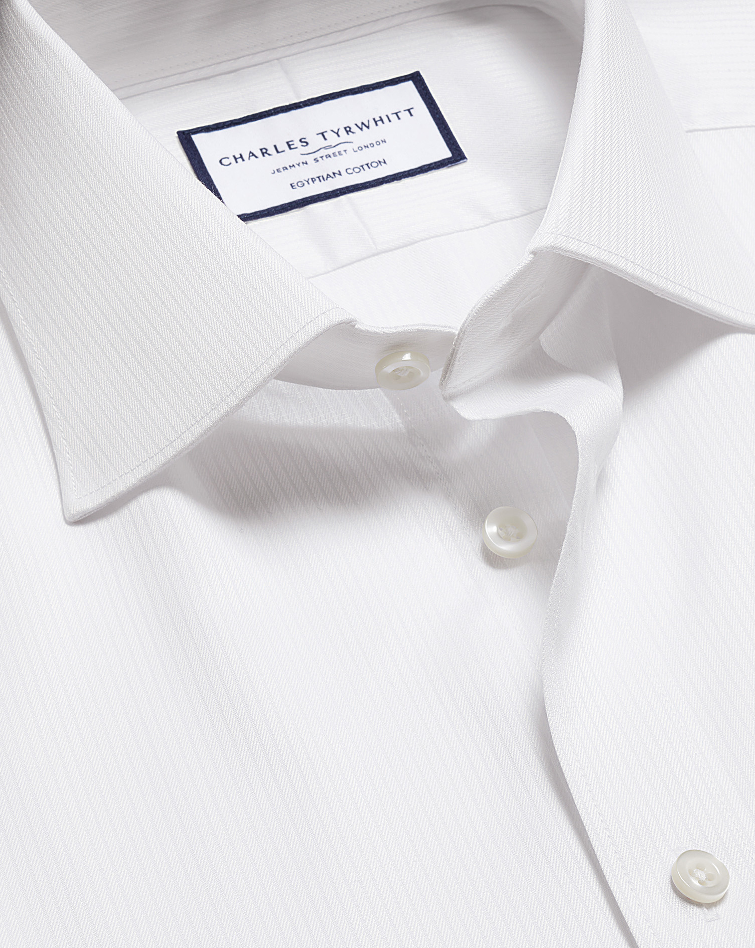 Charles Tyrwhitt Luxushemd mit Streifen - Weiß Umschlagmanschette