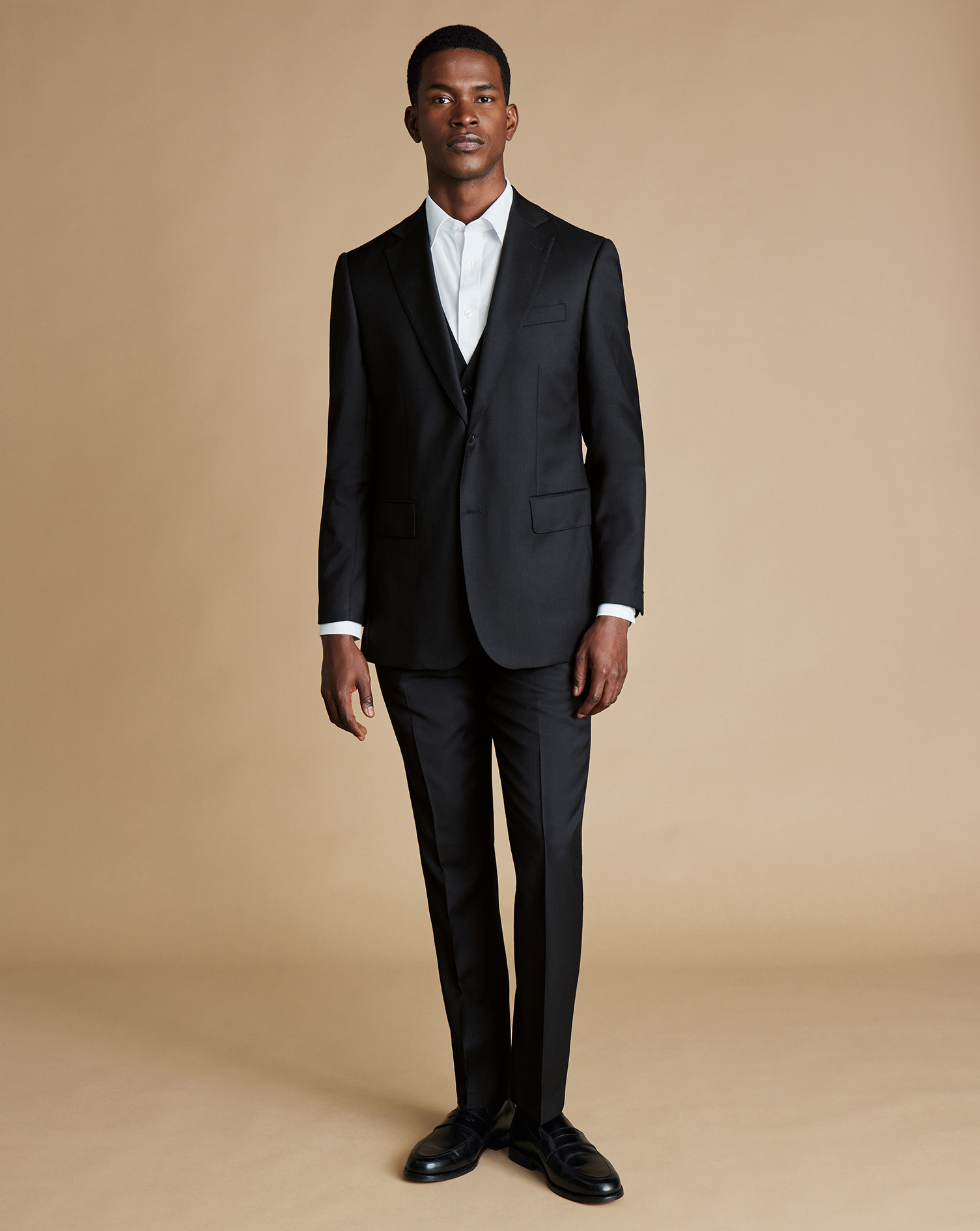 Natural Stretch Twill Suit - Black