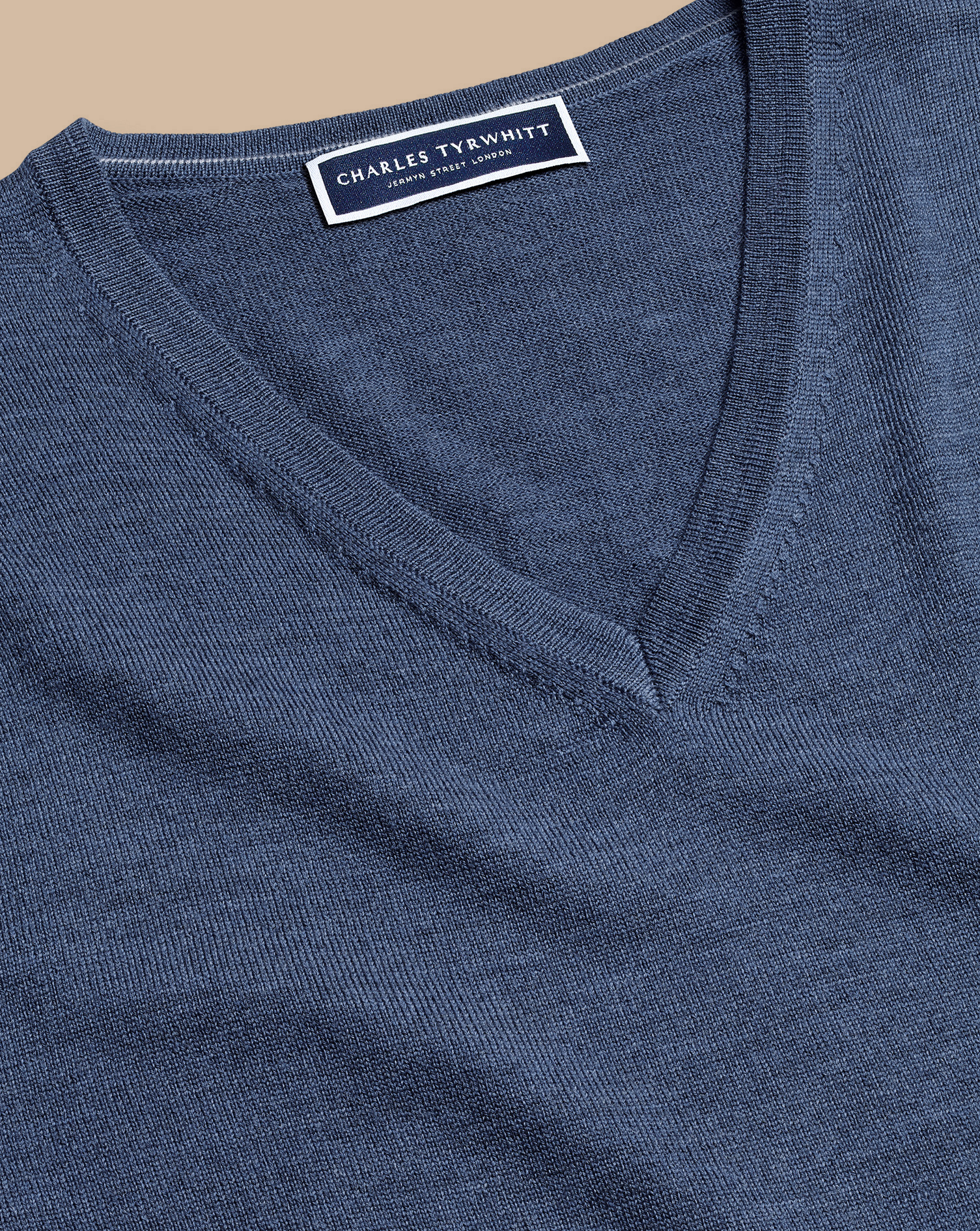 Merino V-Neck Jumper - Indigo Melange