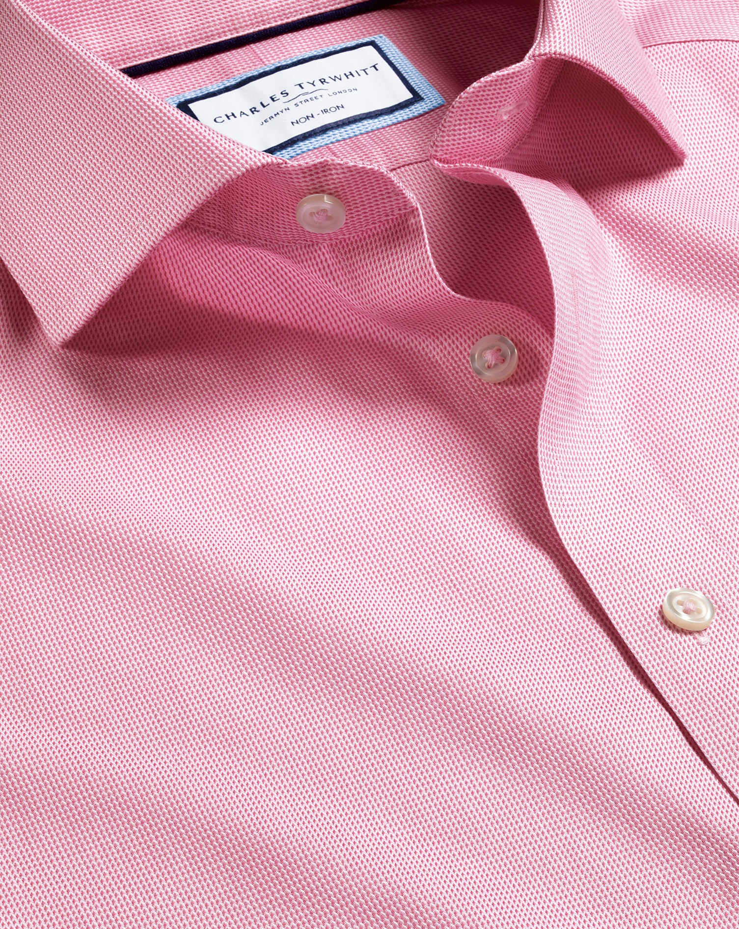 Charles Tyrwhitt Men's  Cutaway Collar Non-iron Clifton Weave Dress Shirt In Pink