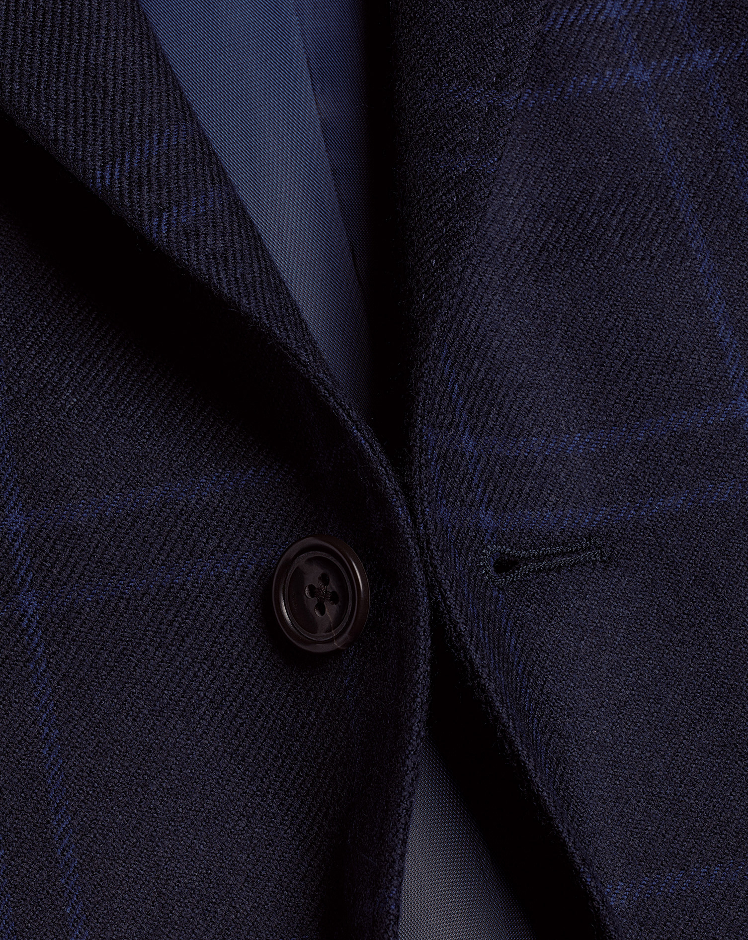 Wool Texture Check Jacket - French Navy