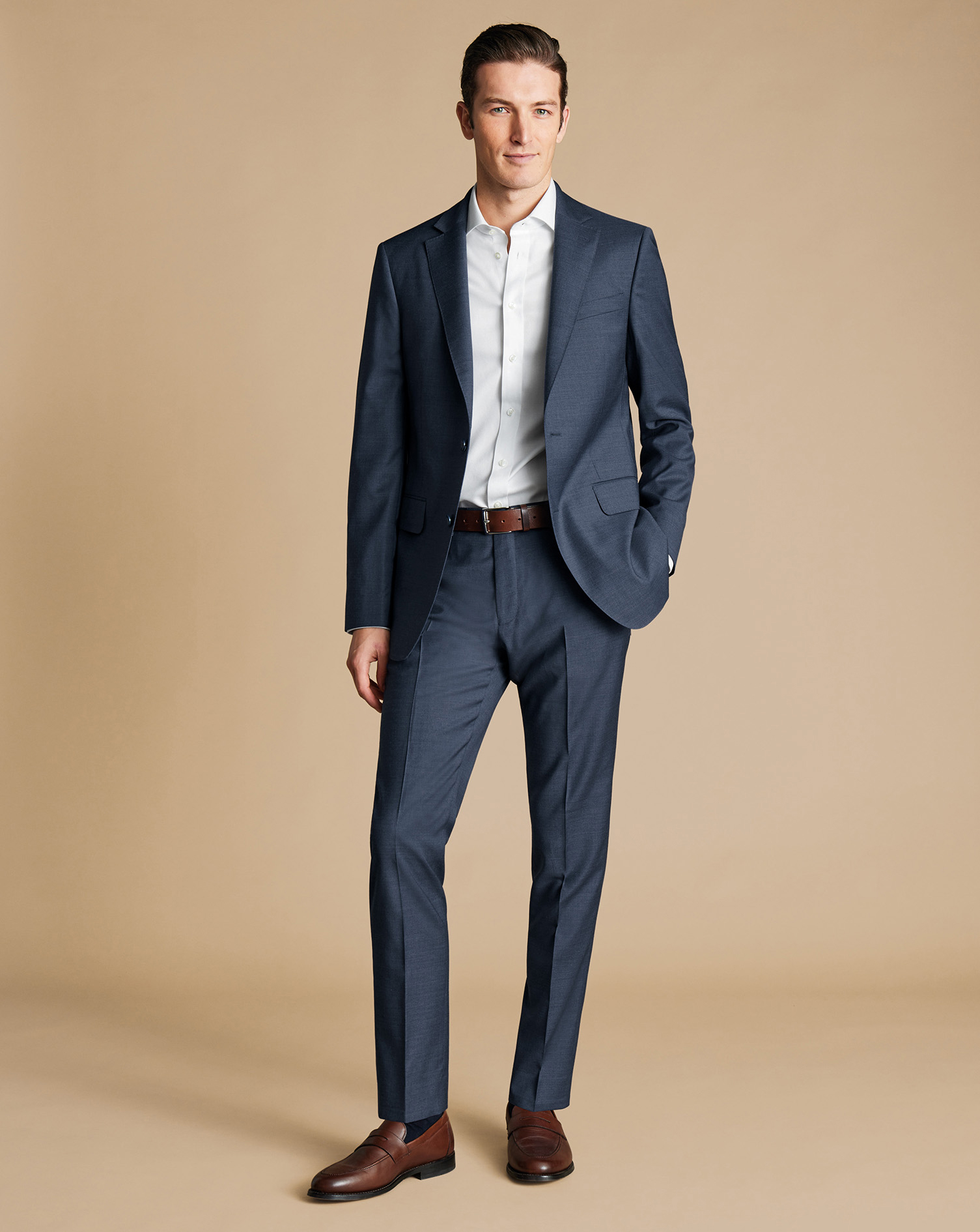 Italian Suit Jacket  - Heather Blue