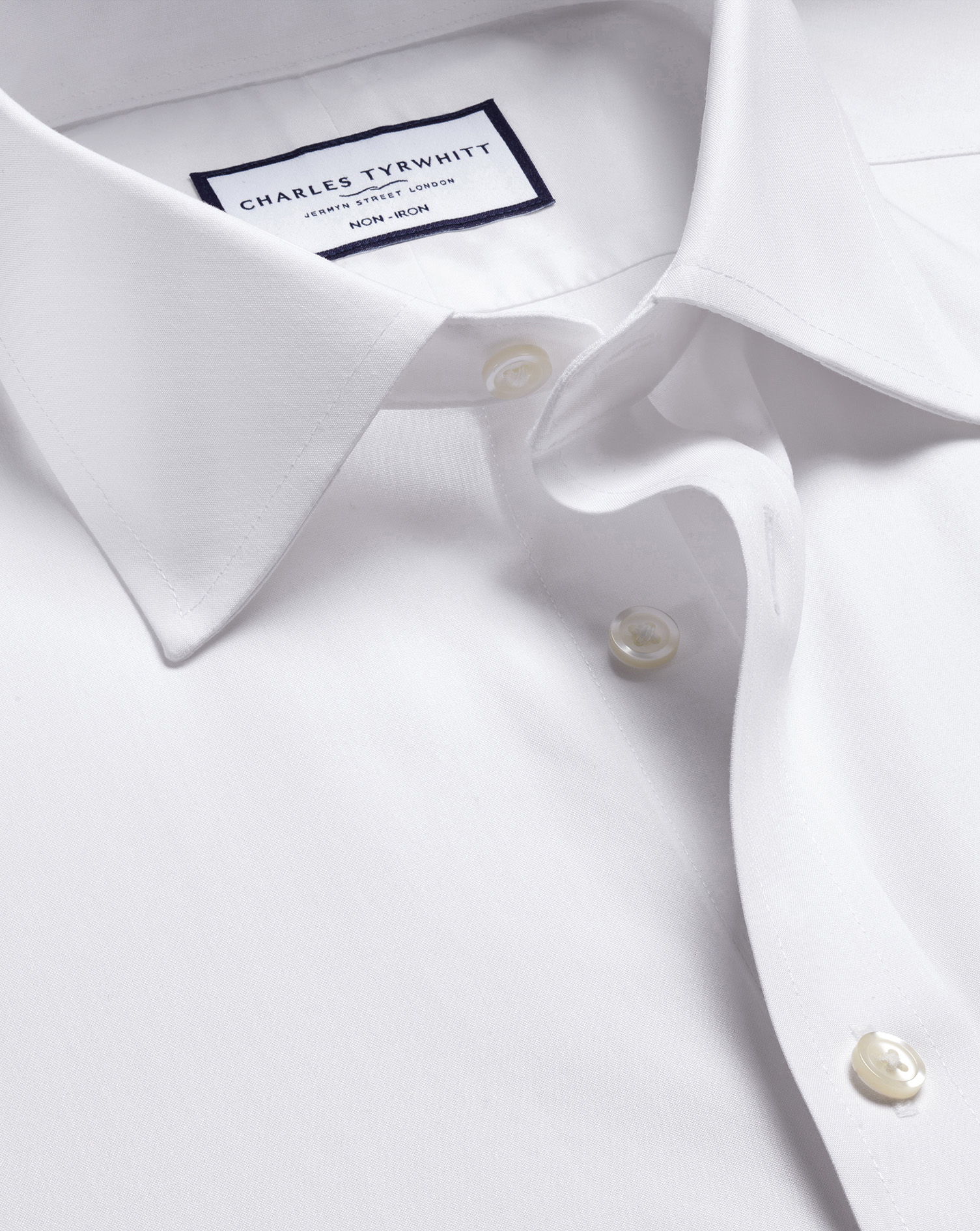 Non-Iron Poplin Shirt - White