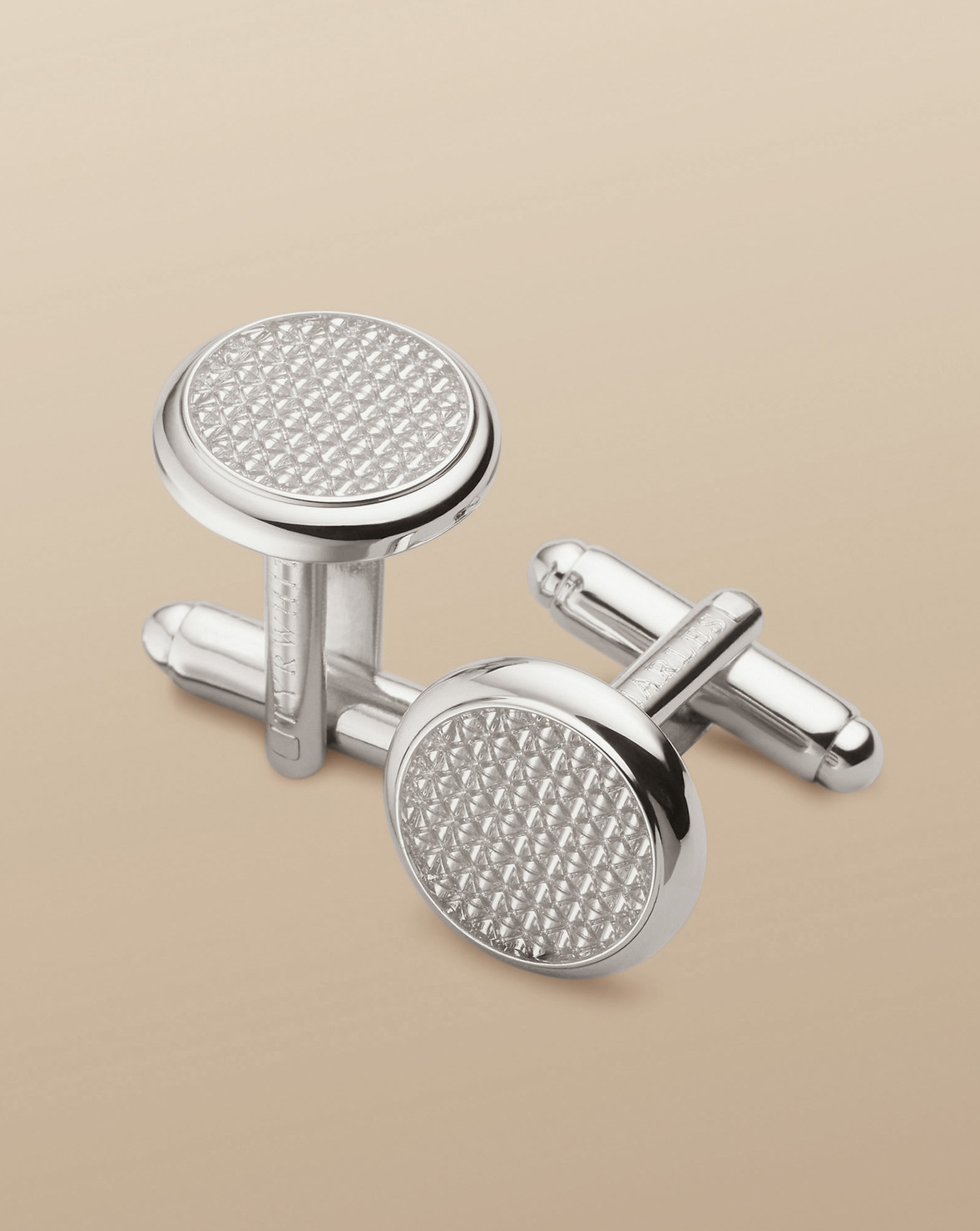 Enamel Cufflink - Silver Grey