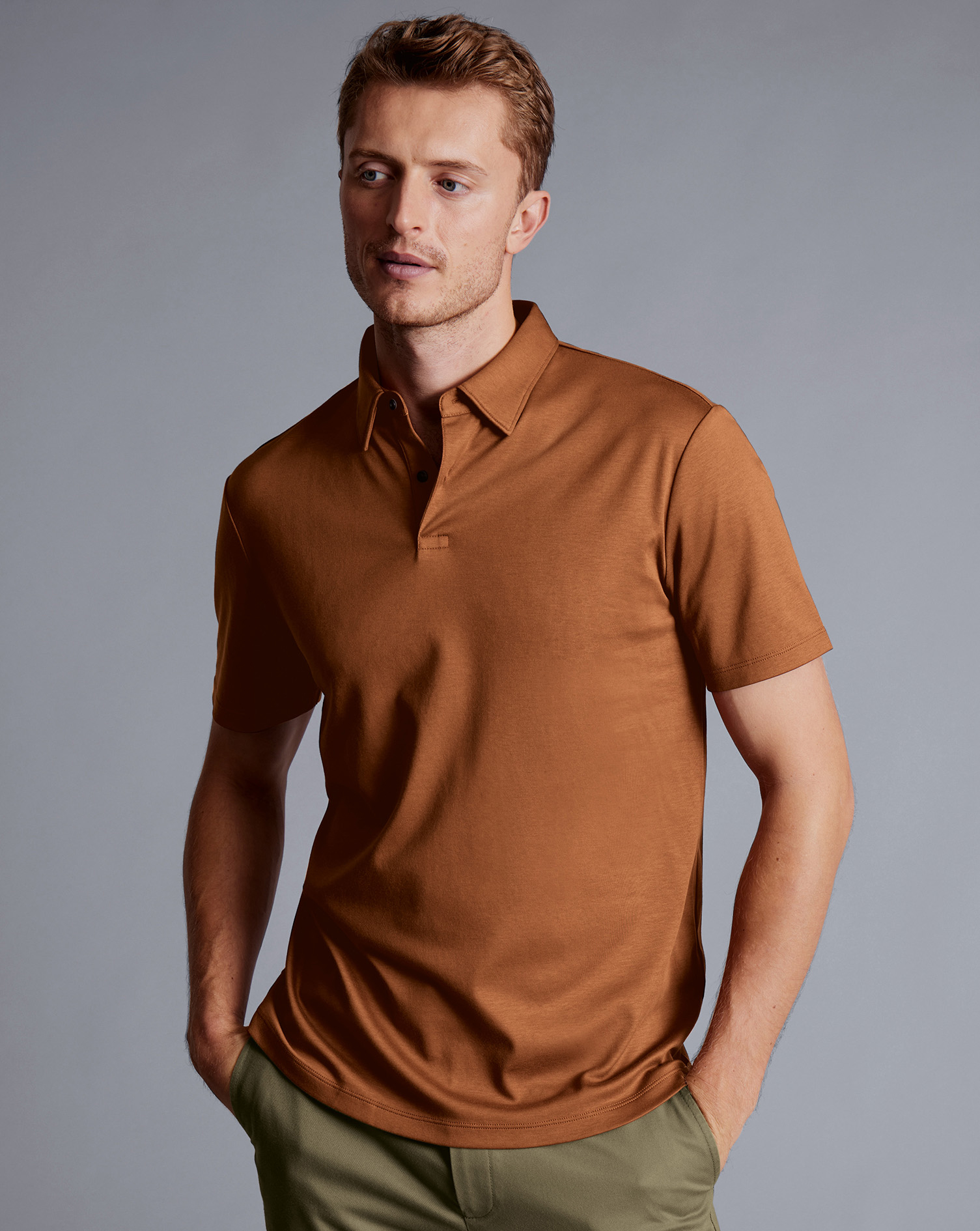 Smart Jersey Polo - Toffee