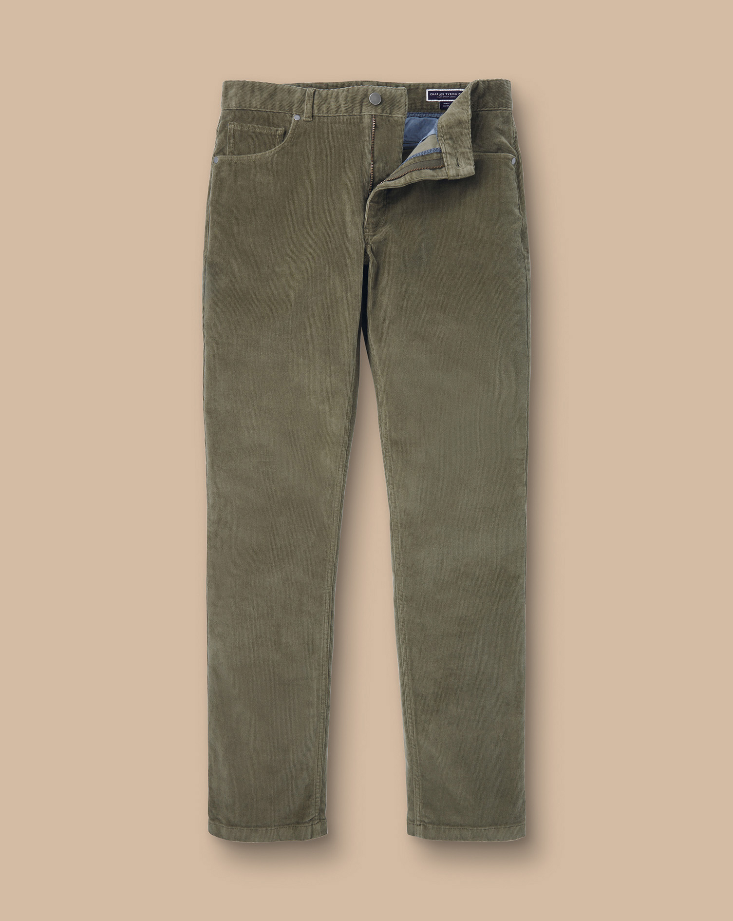 Cord 5 Pocket Jeans - Olive Green