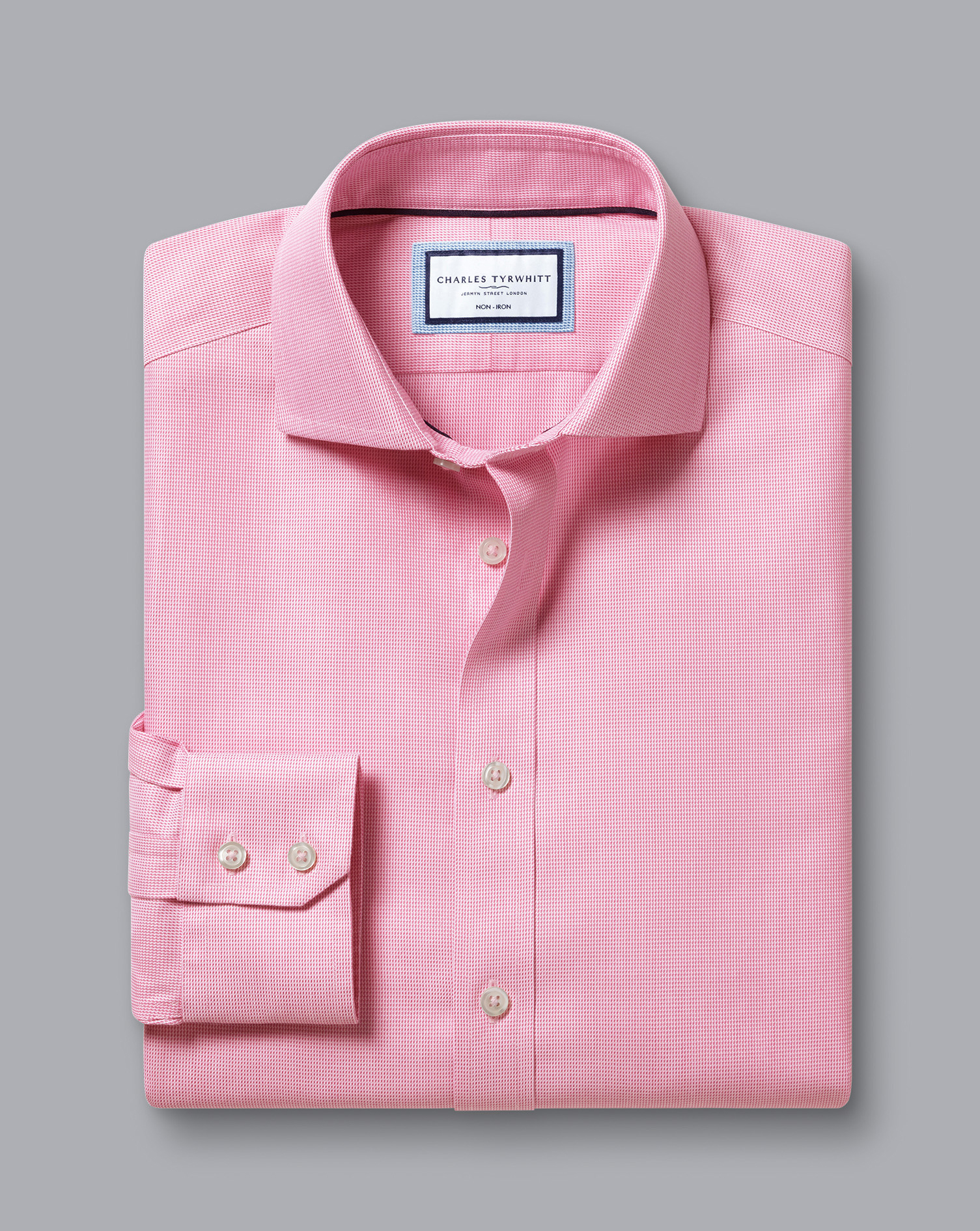 Cutaway Collar Non-Iron Clifton Weave Shirt - Pink