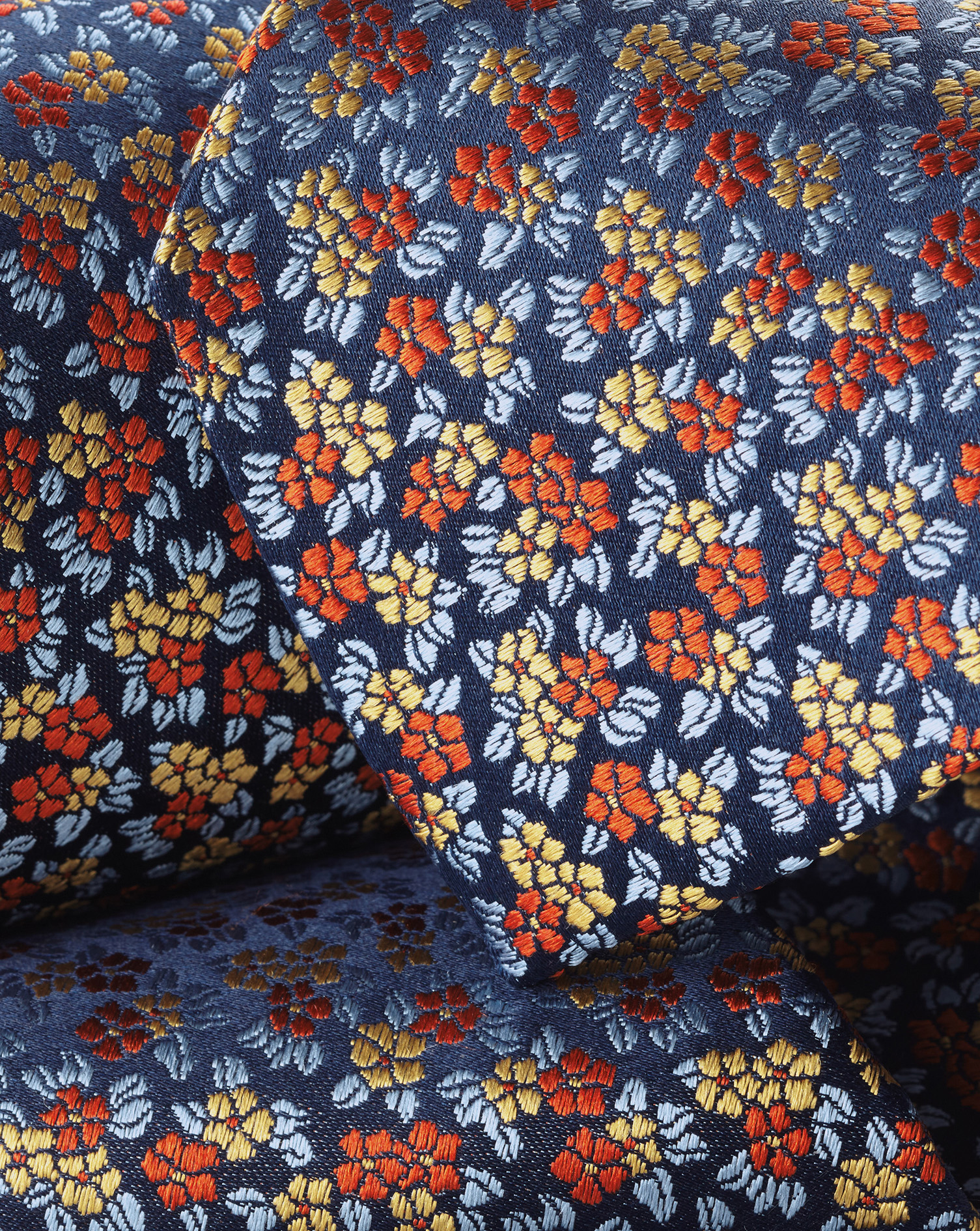 Floral Silk Tie - French Blue Multi