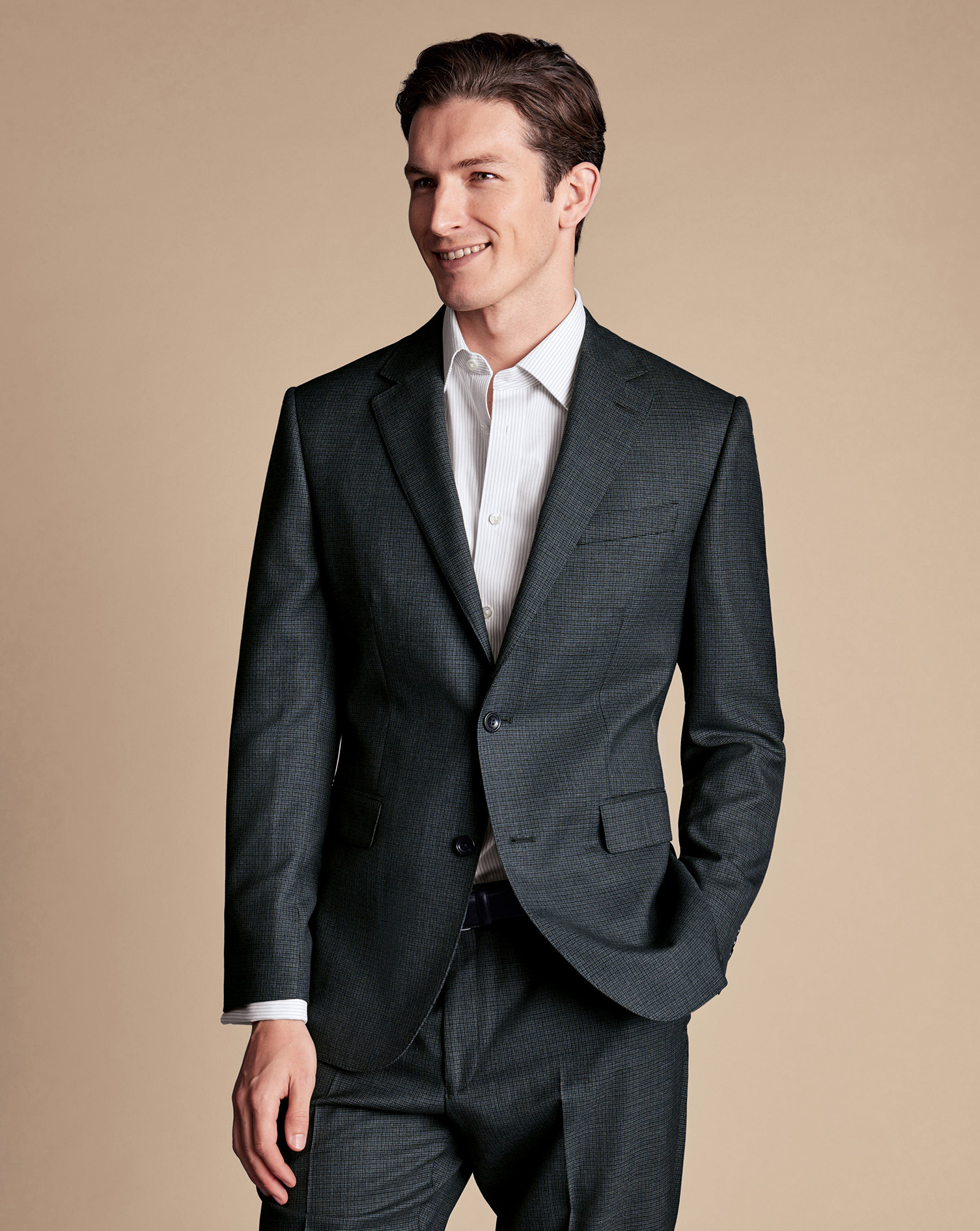 Micro Check Suit - Dark Grey