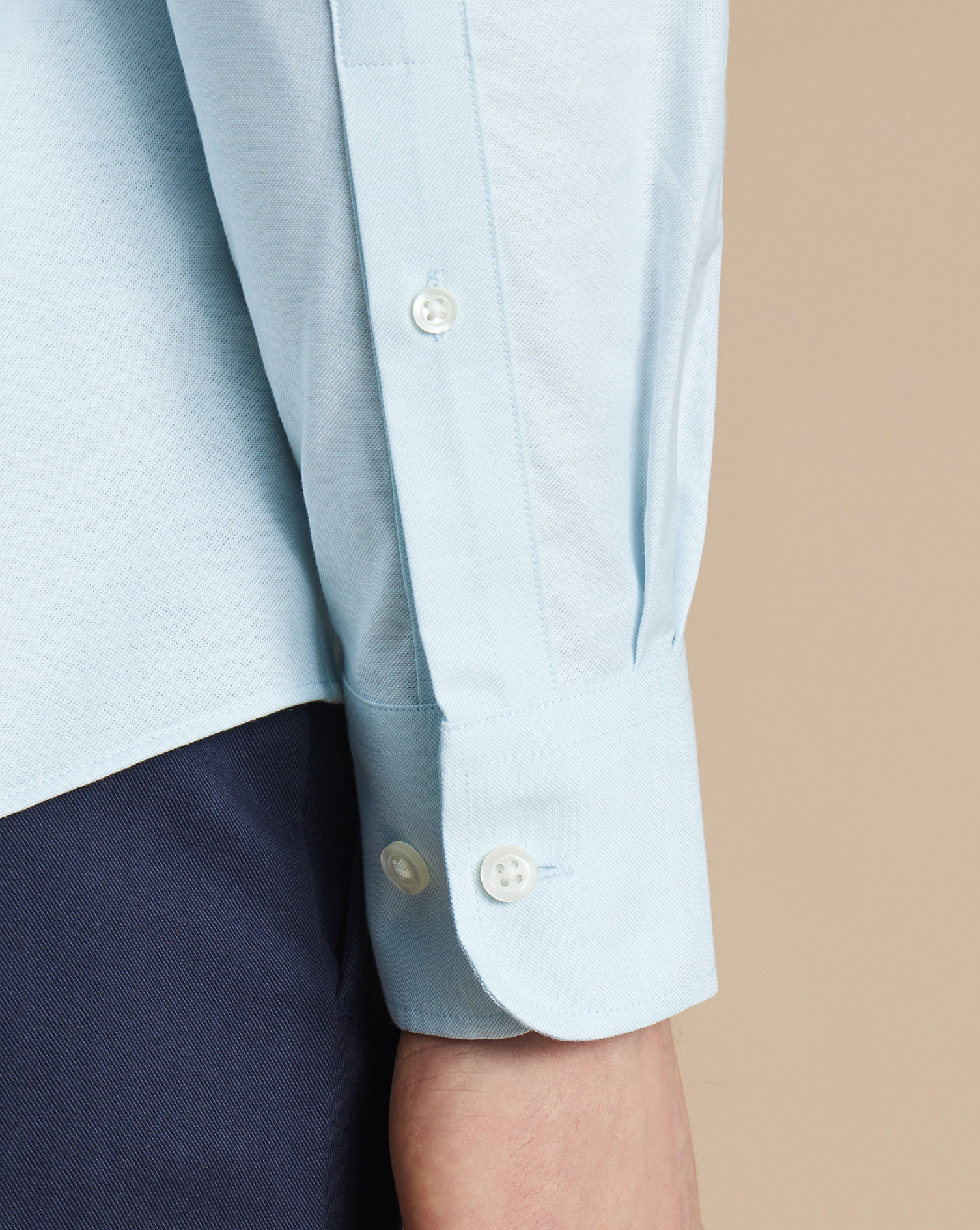 Button-Down Collar Non-Iron Stretch Oxford Shirt - Sky Blue