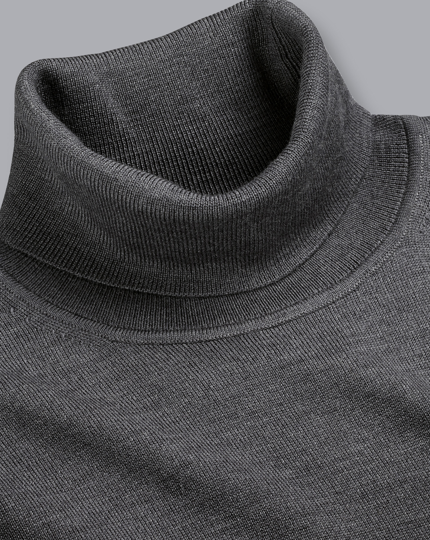 Merino Roll Neck Jumper - Grey