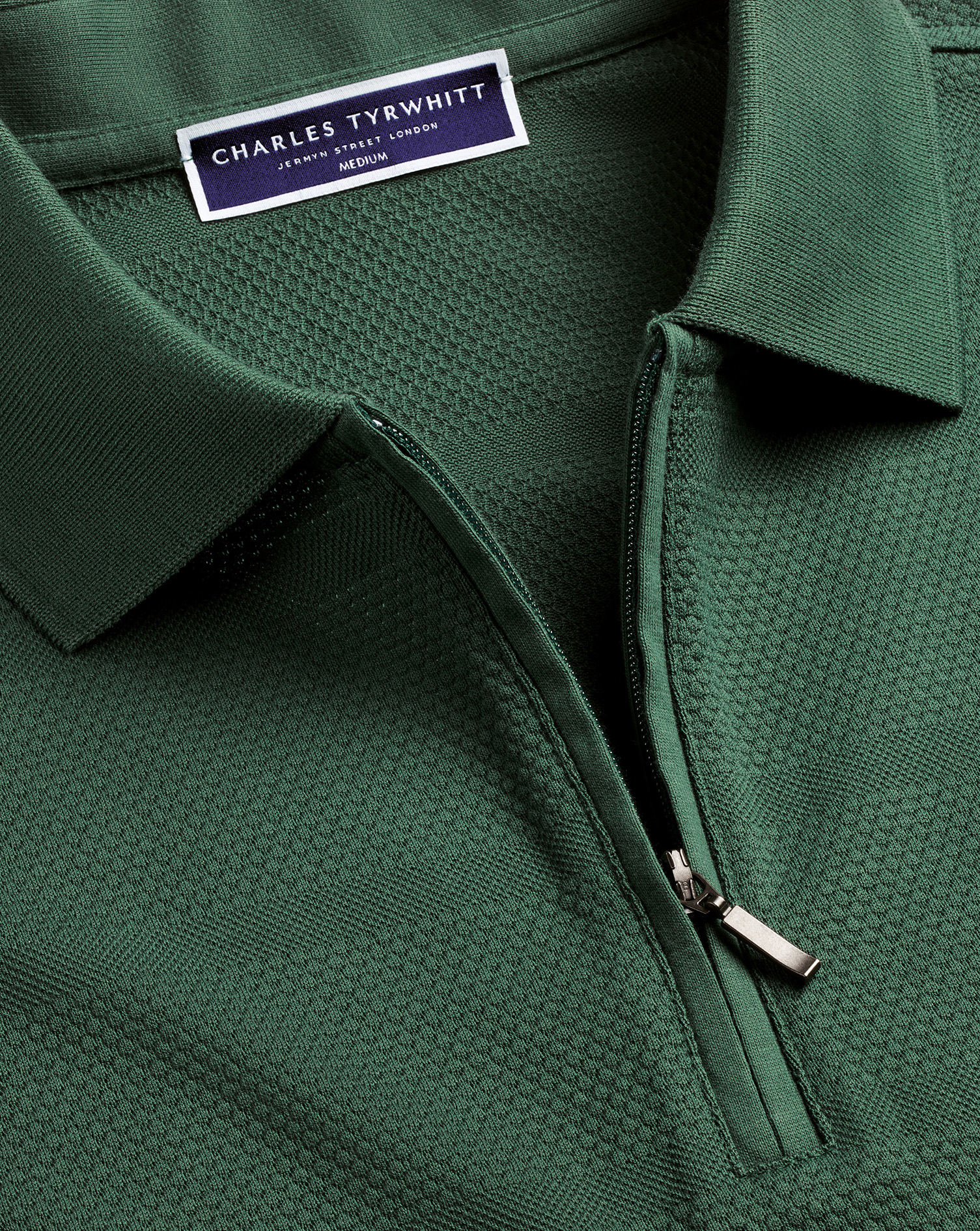 Performance Textured Polo - Green