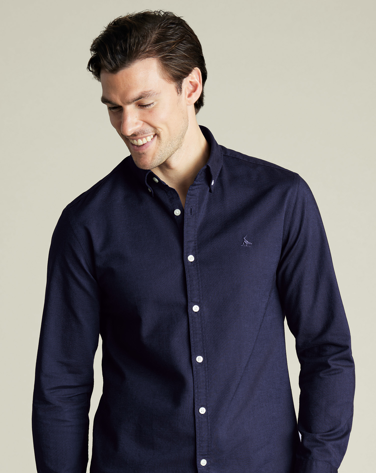 Stretch Washed Oxford Shirt - Ink Blue