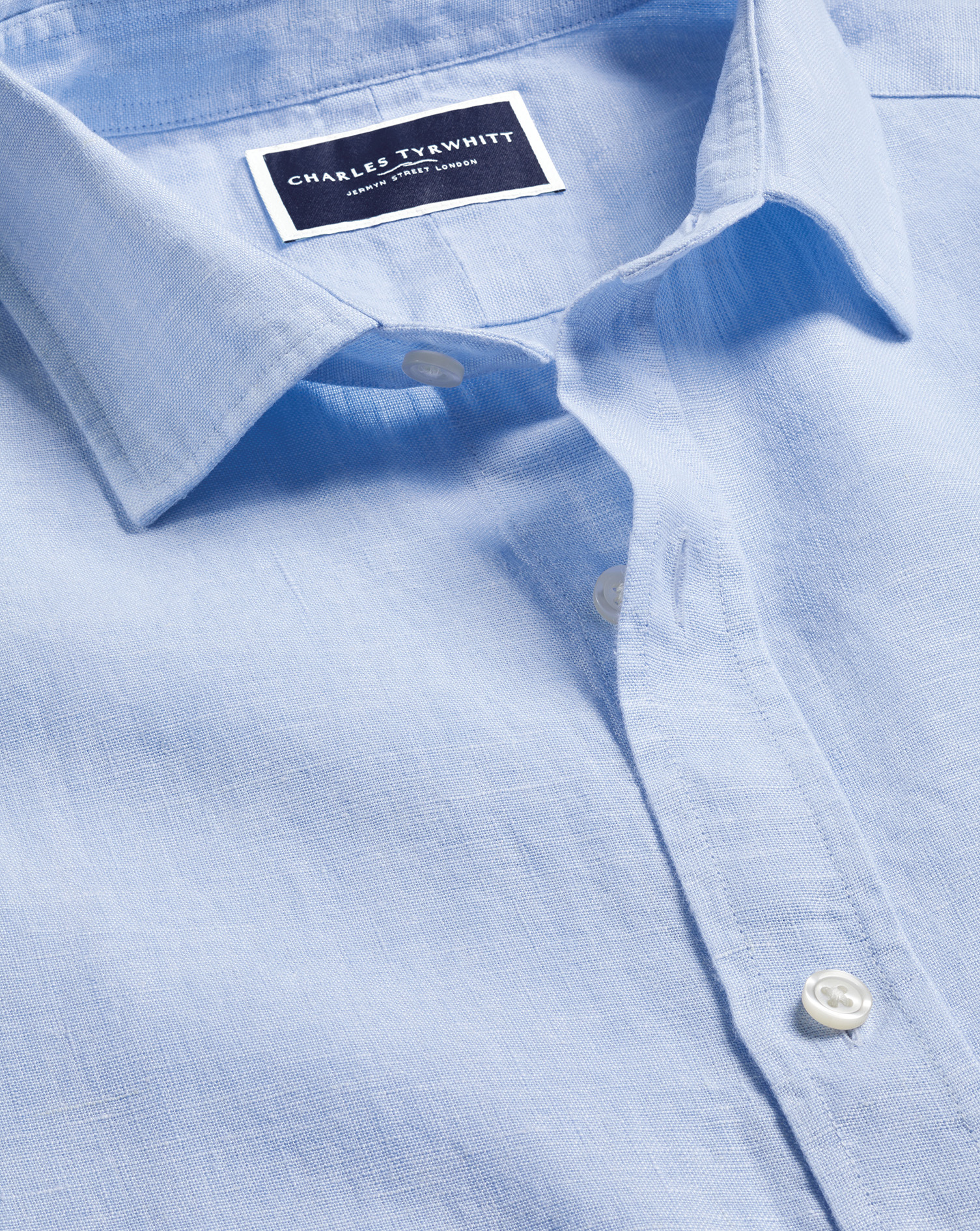 Pure Linen Shirt - Sky Blue