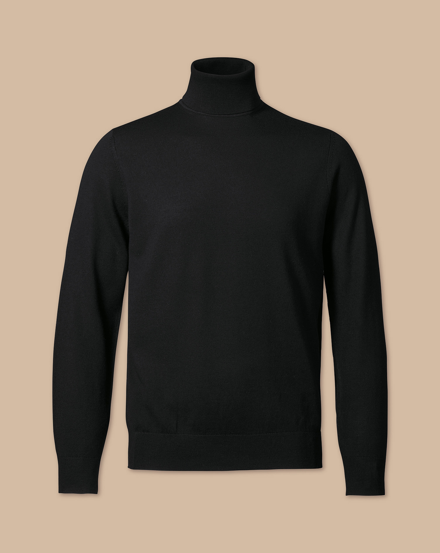 Merino Roll Neck Jumper - Black