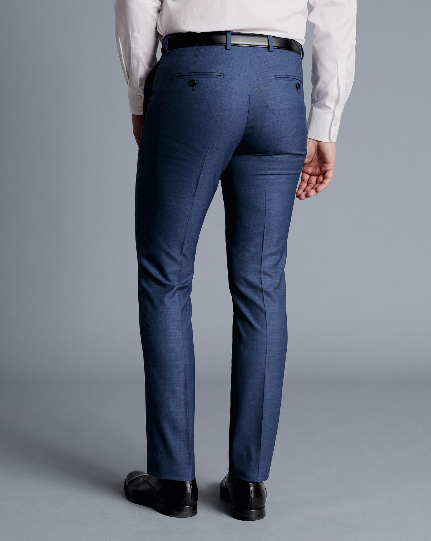 Sharkskin Suit Trousers - Ocean Blue