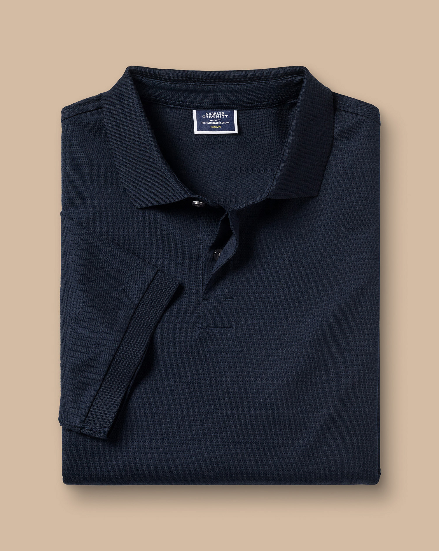 Performance Texture Polo - Dark Navy