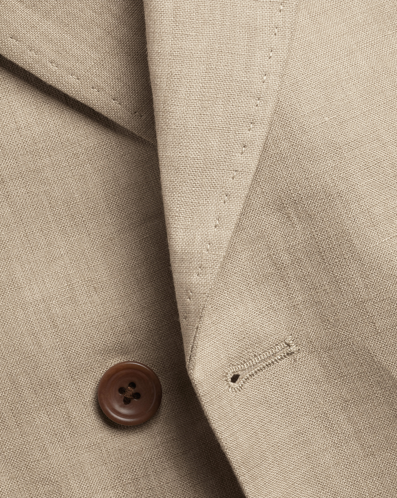 Double Breasted Linen Suit - Taupe