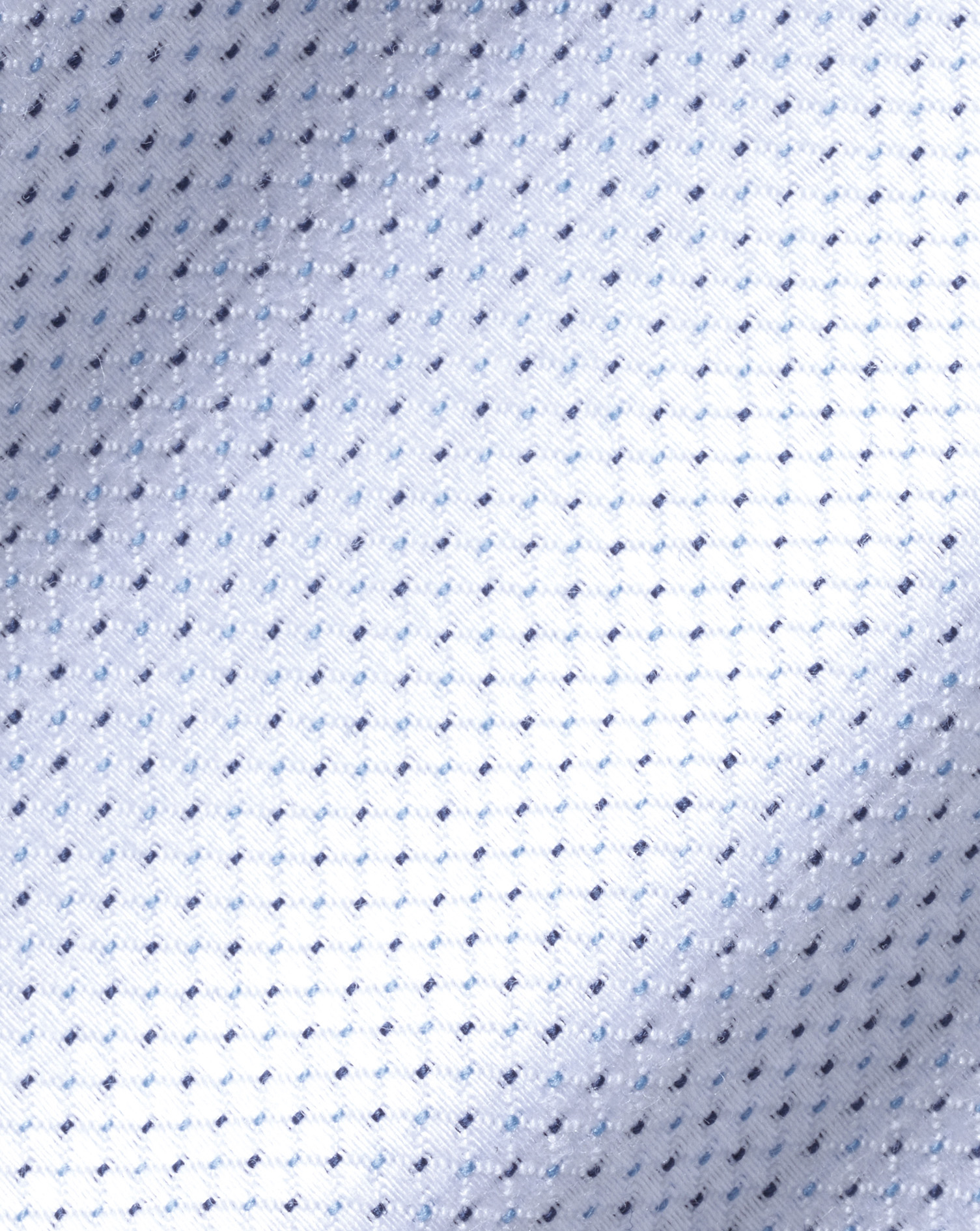 Semi-Cutaway Collar Non-Iron Dot Stretch Texture Shirt - White