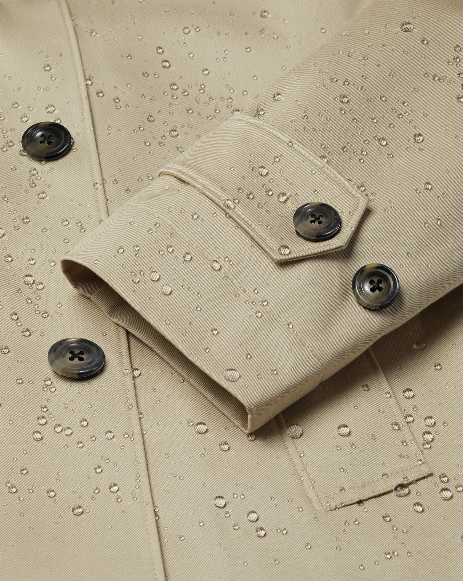 Showerproof Cotton Raincoat - Stone