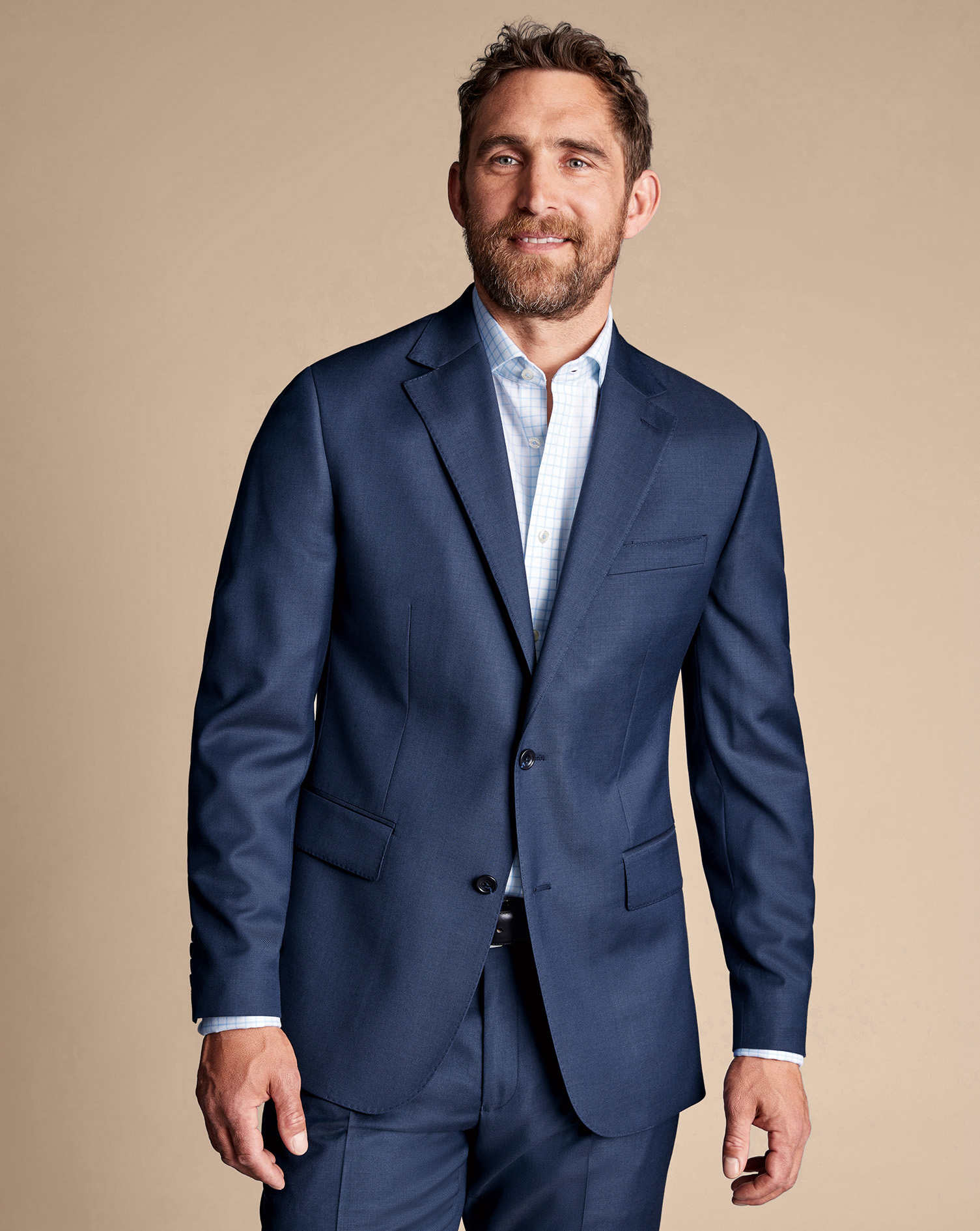 Natural Stretch Twill Suit Jacket - Royal Blue