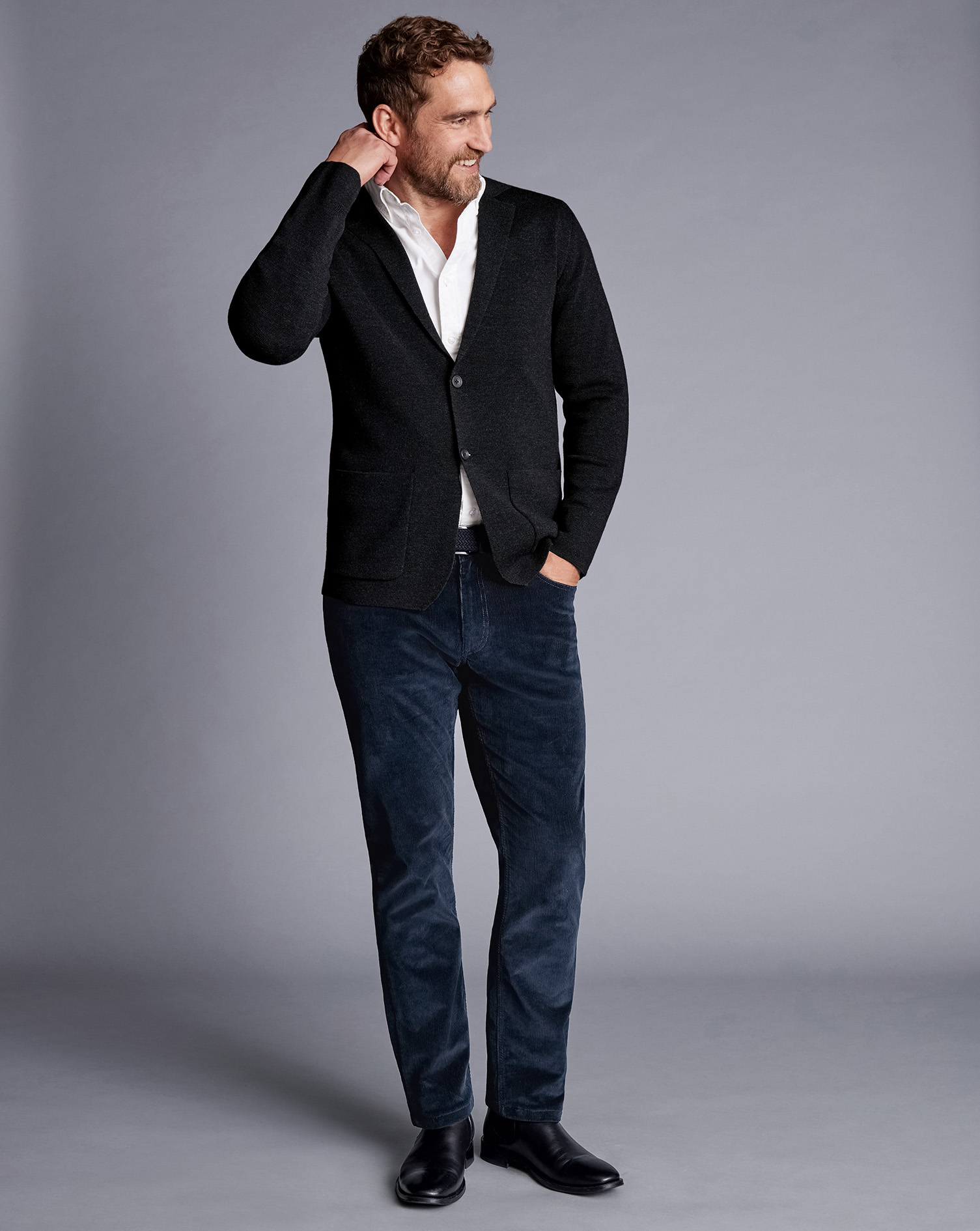 Merino Blazer - Charcoal Grey