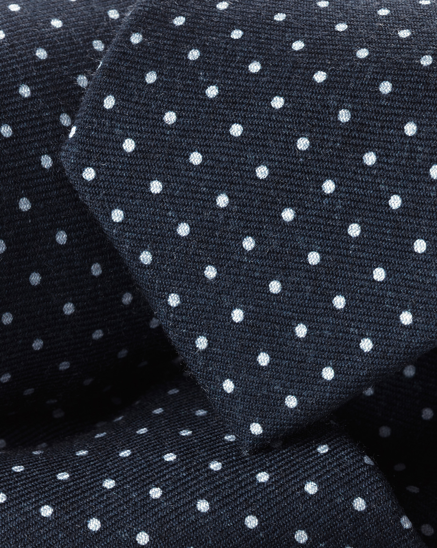 Spot Wool Tie - French Navy