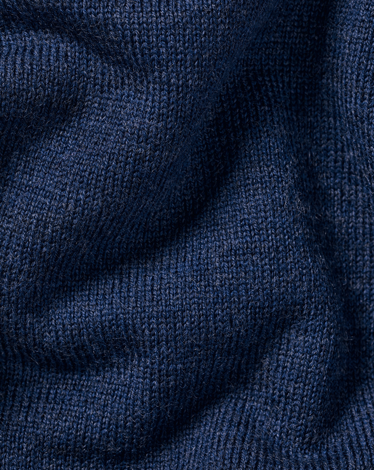 Pure Merino Zip Neck Jumper - Ink Blue