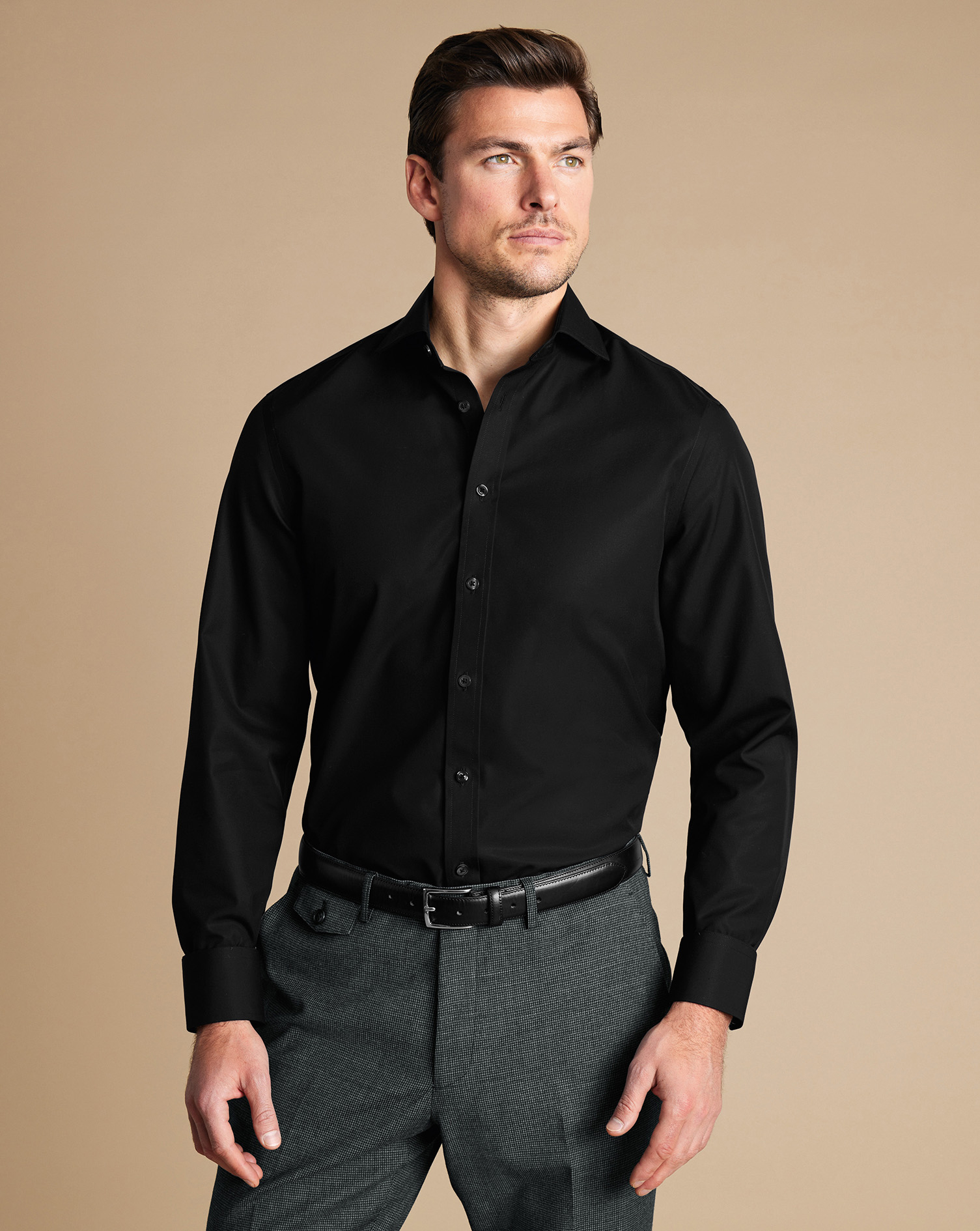 Non-Iron Poplin Shirt - Black