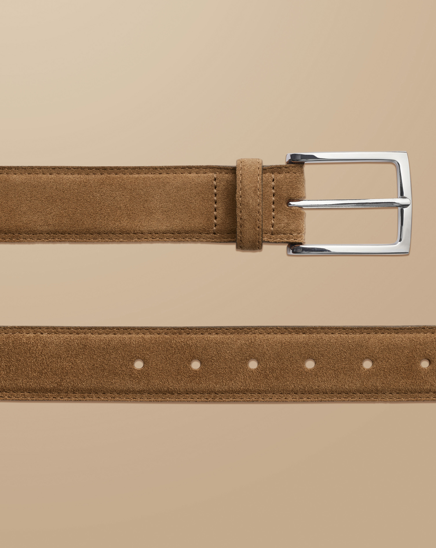 Made In England Suede Belt - Tobacco Brown