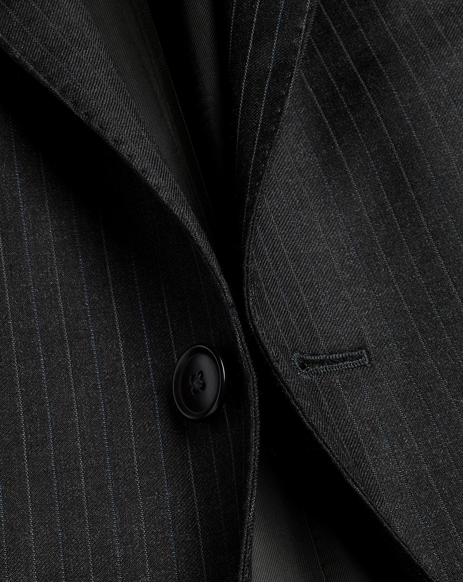 British Luxury Stripe Suit Jacket - Charcoal Grey