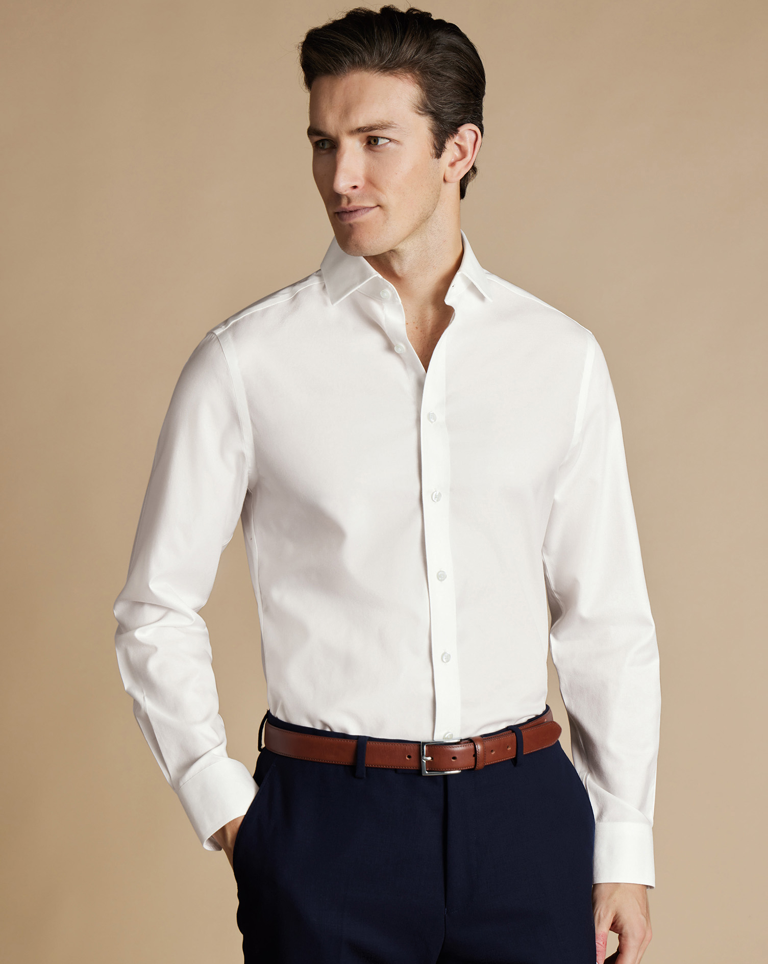 Non-Iron Twill Shirt - Ivory